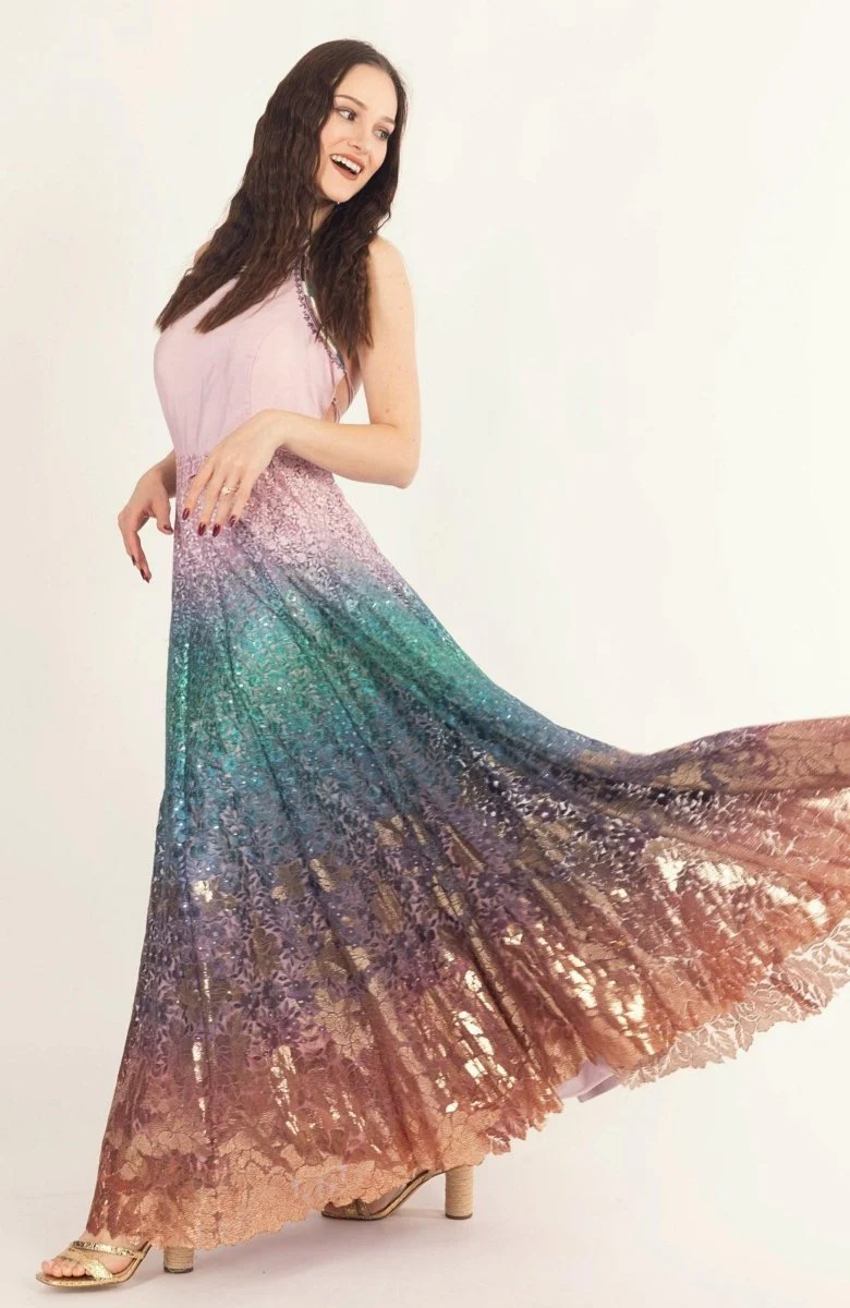 Ombre Sequins Embroidered Gown - Image 4
