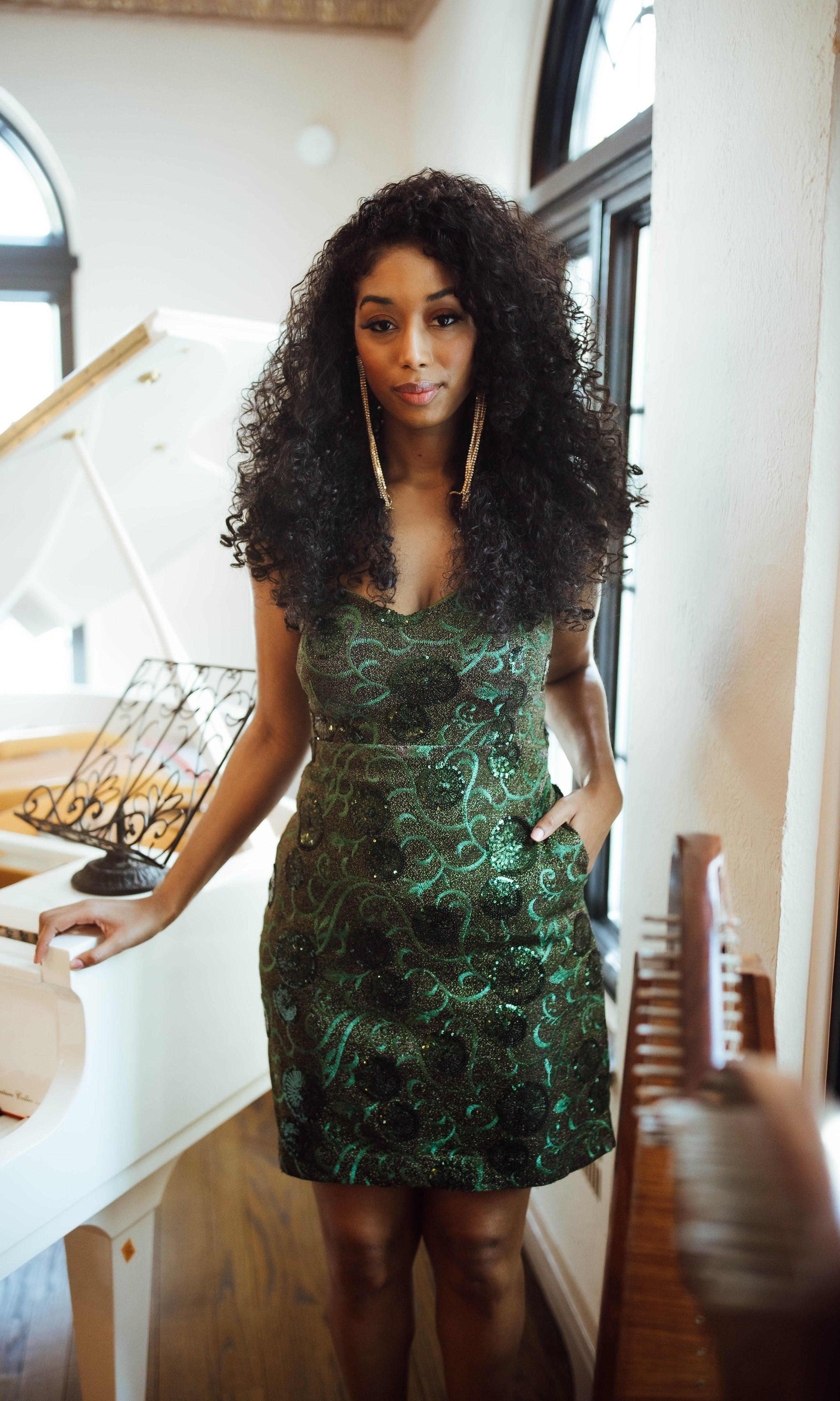 Kaira Green Short Dress - Image 2