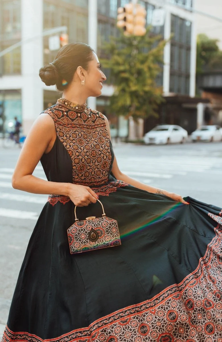 High Neck Long Dress with Hand Embroidery - Image 4
