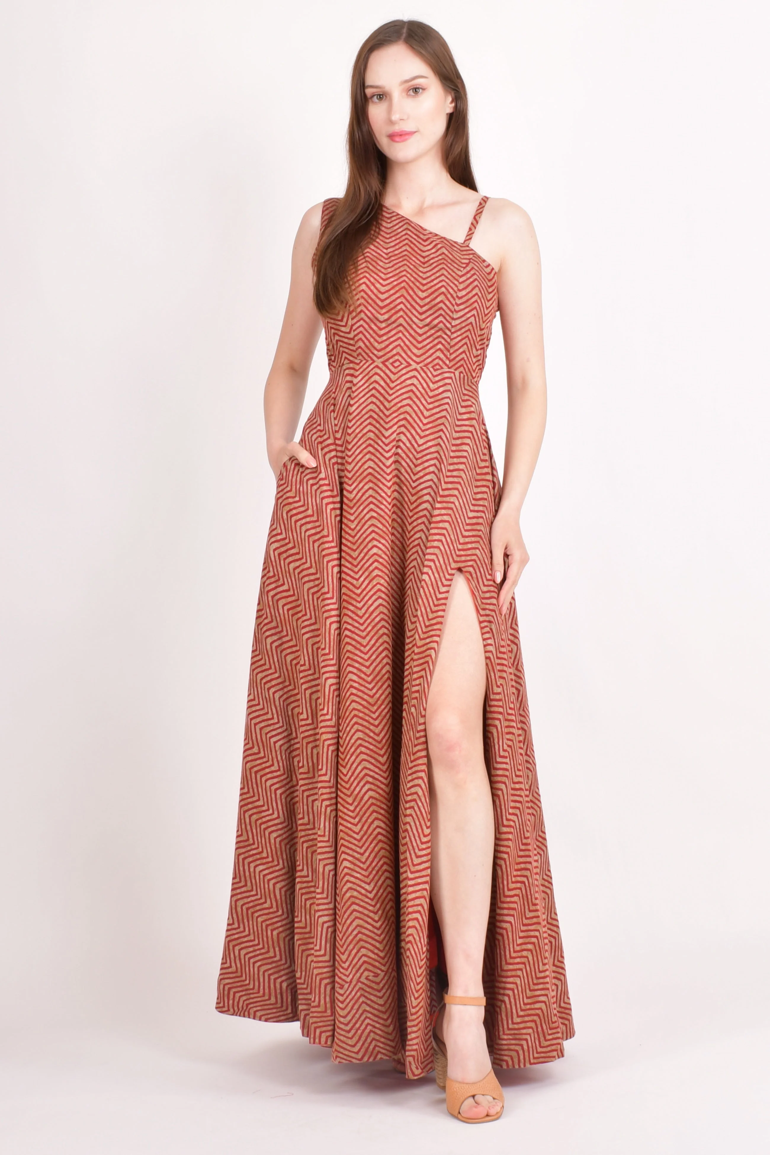 Orange Cotton Maxi Dress