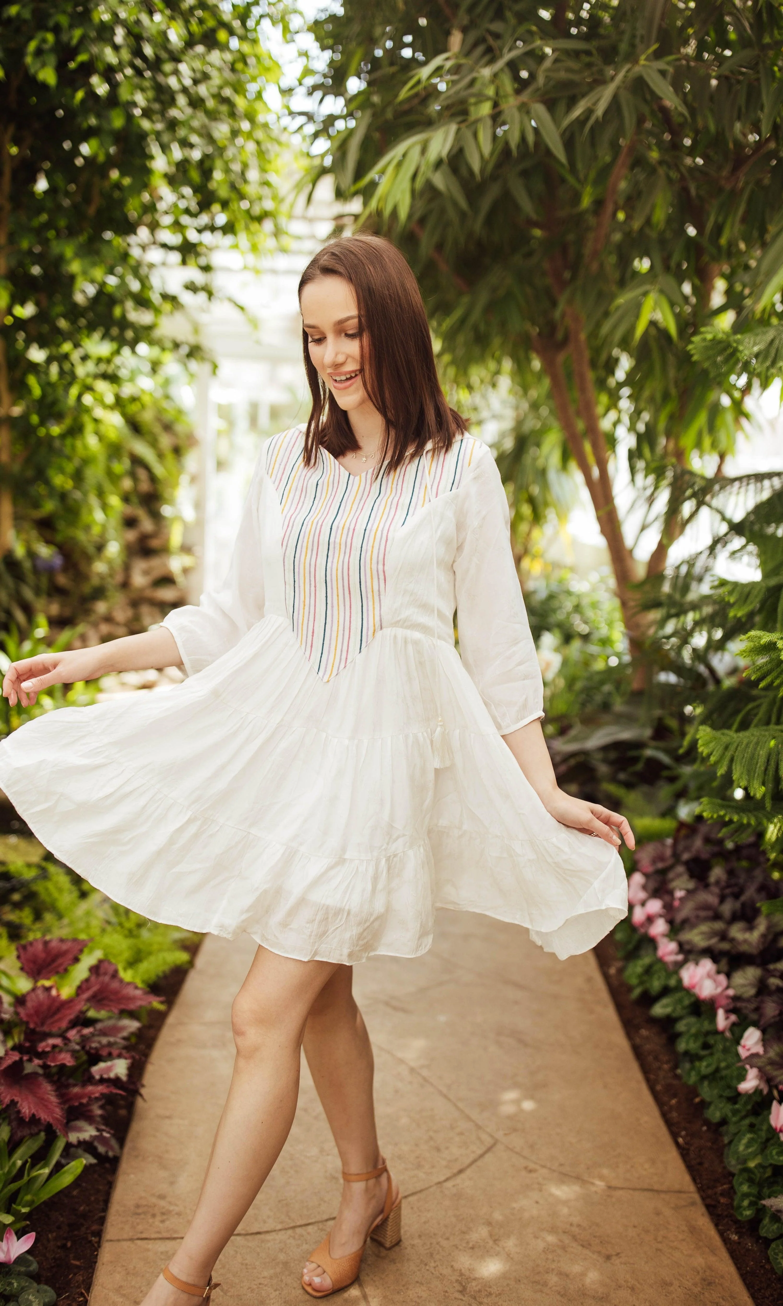 White Short Dress With Hood