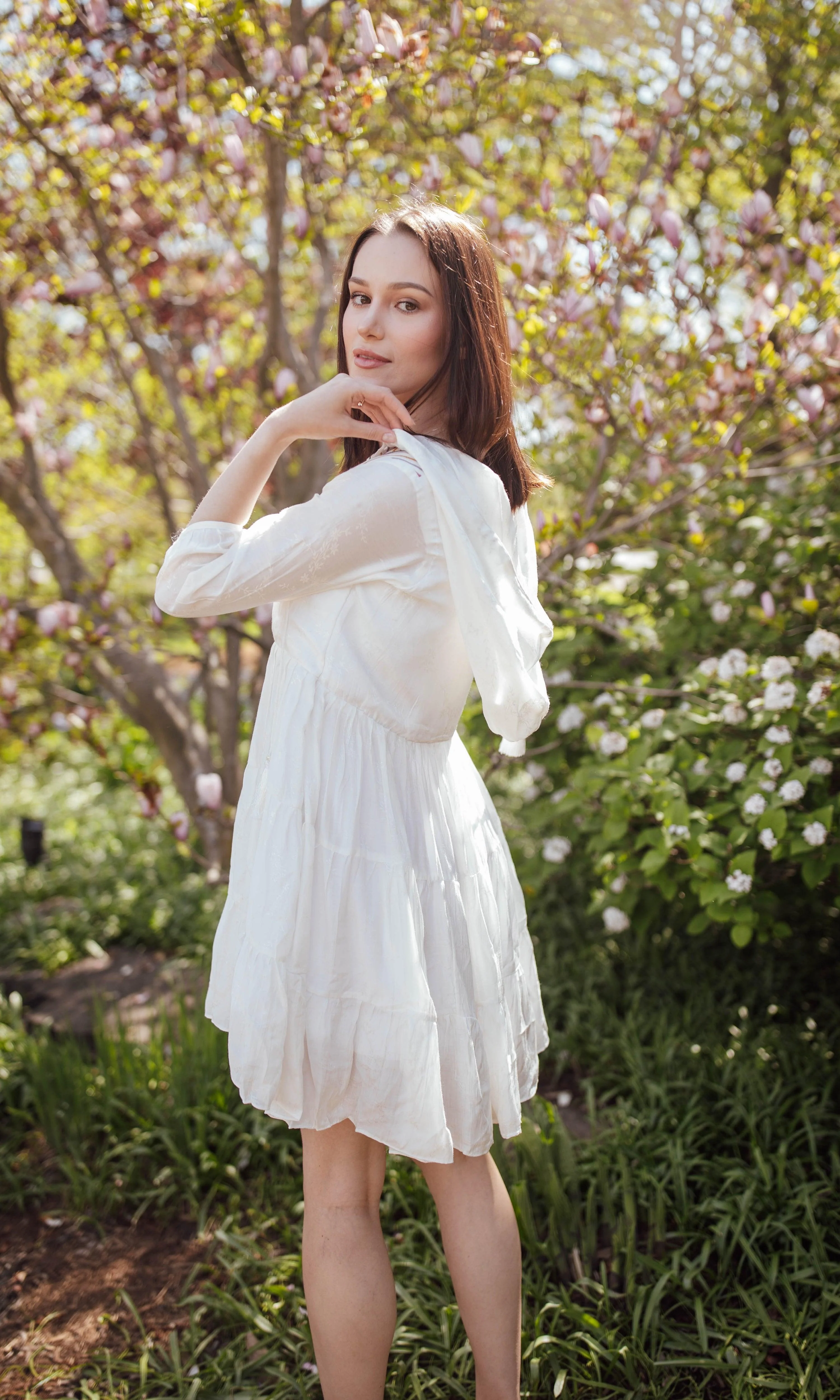 White Short Dress With Hood - Image 4