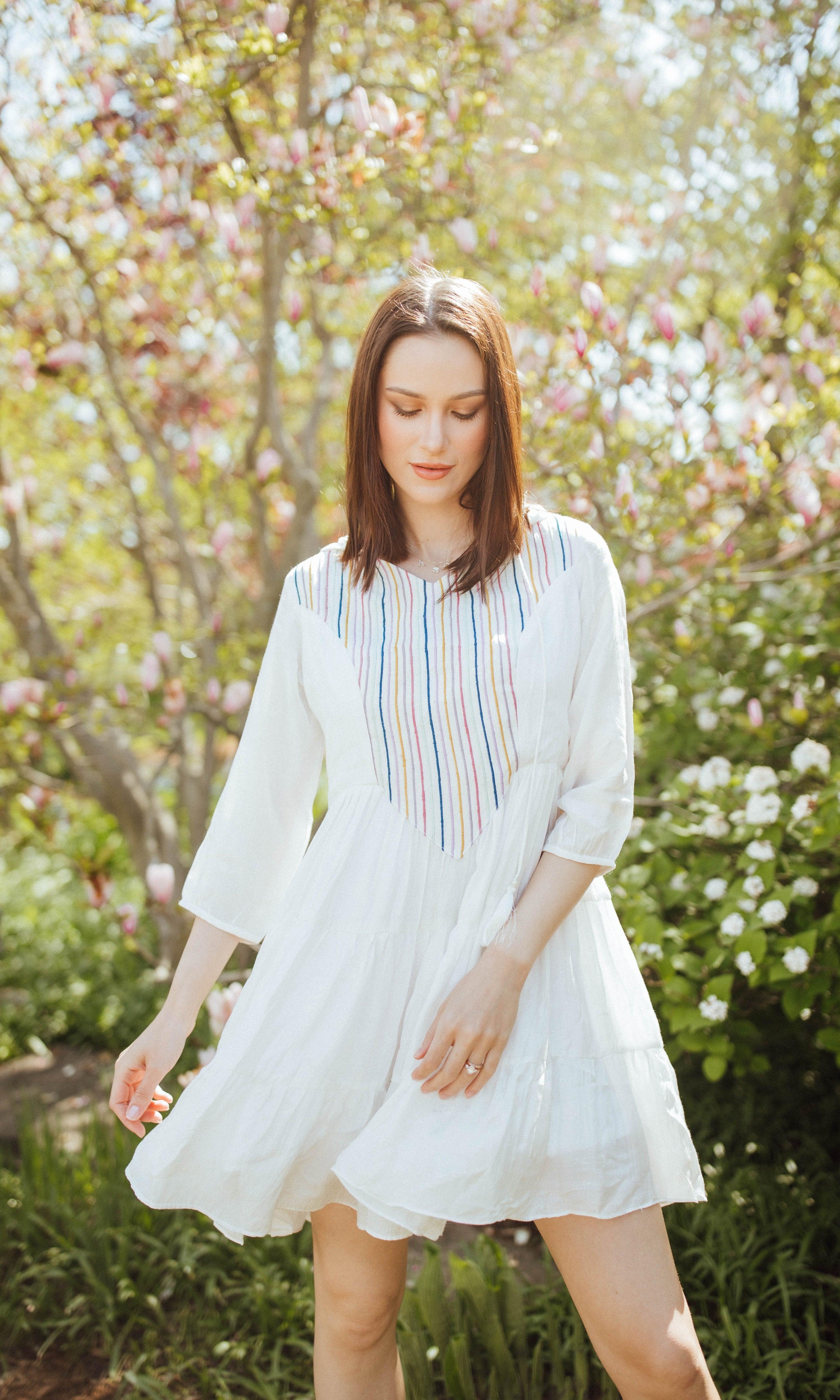 White Short Dress With Hood - Image 5