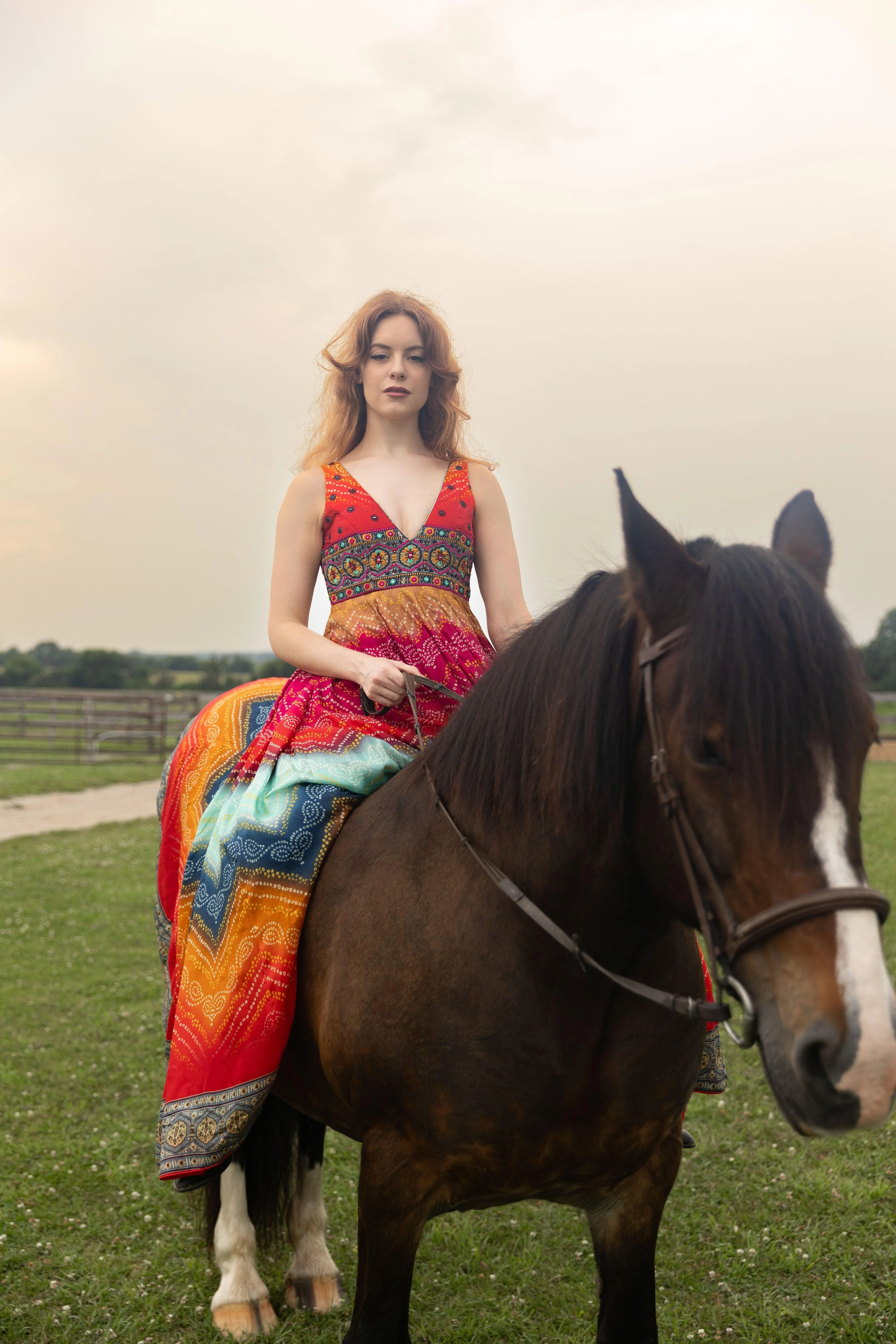Long Dress with Bandhani Print for Weddings and Festivals - Image 5