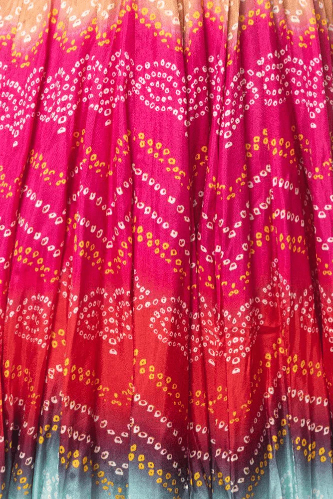 Long Dress with Bandhani Print for Weddings and Festivals - Image 7