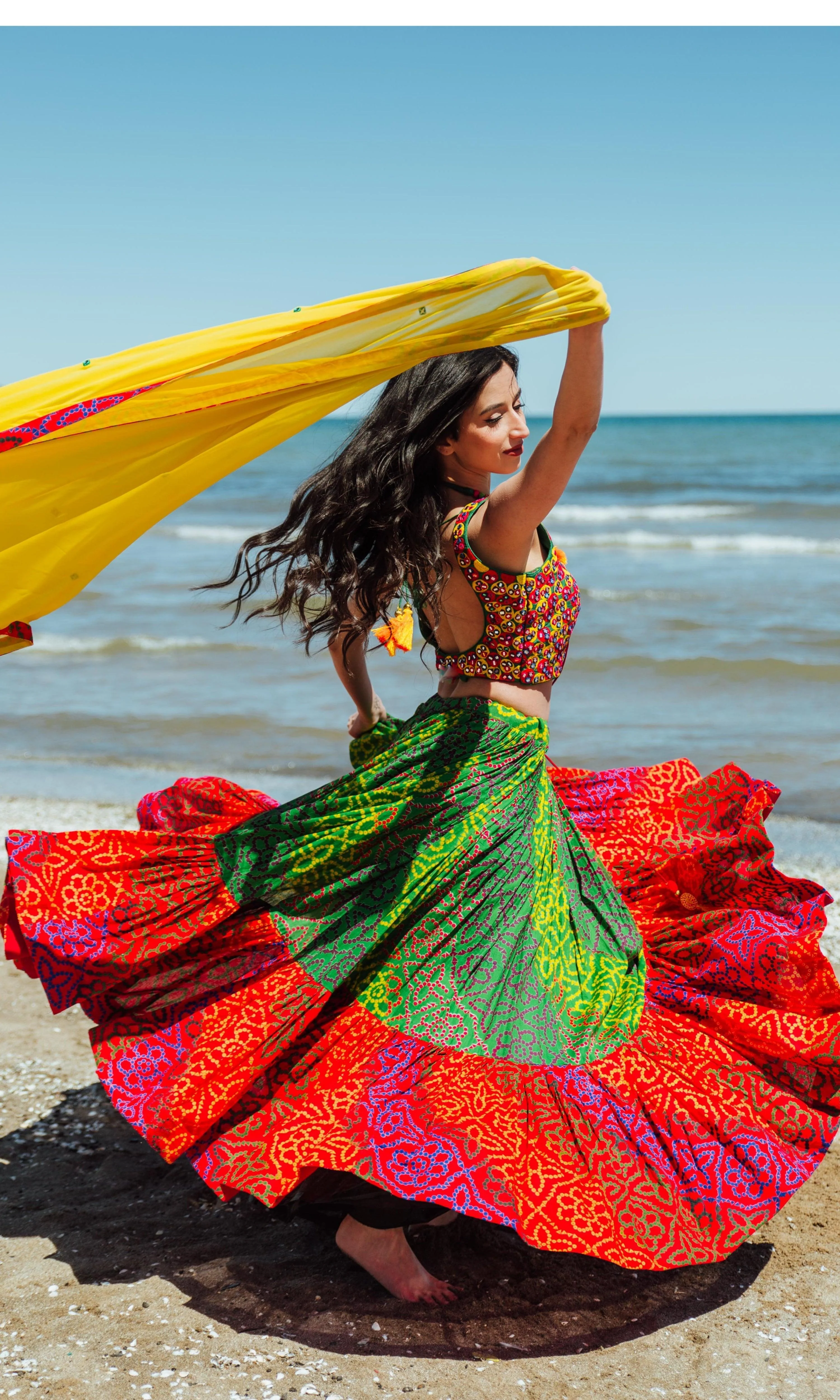 Tropical Full Flare Bandhej Chaniya Choli - Image 6