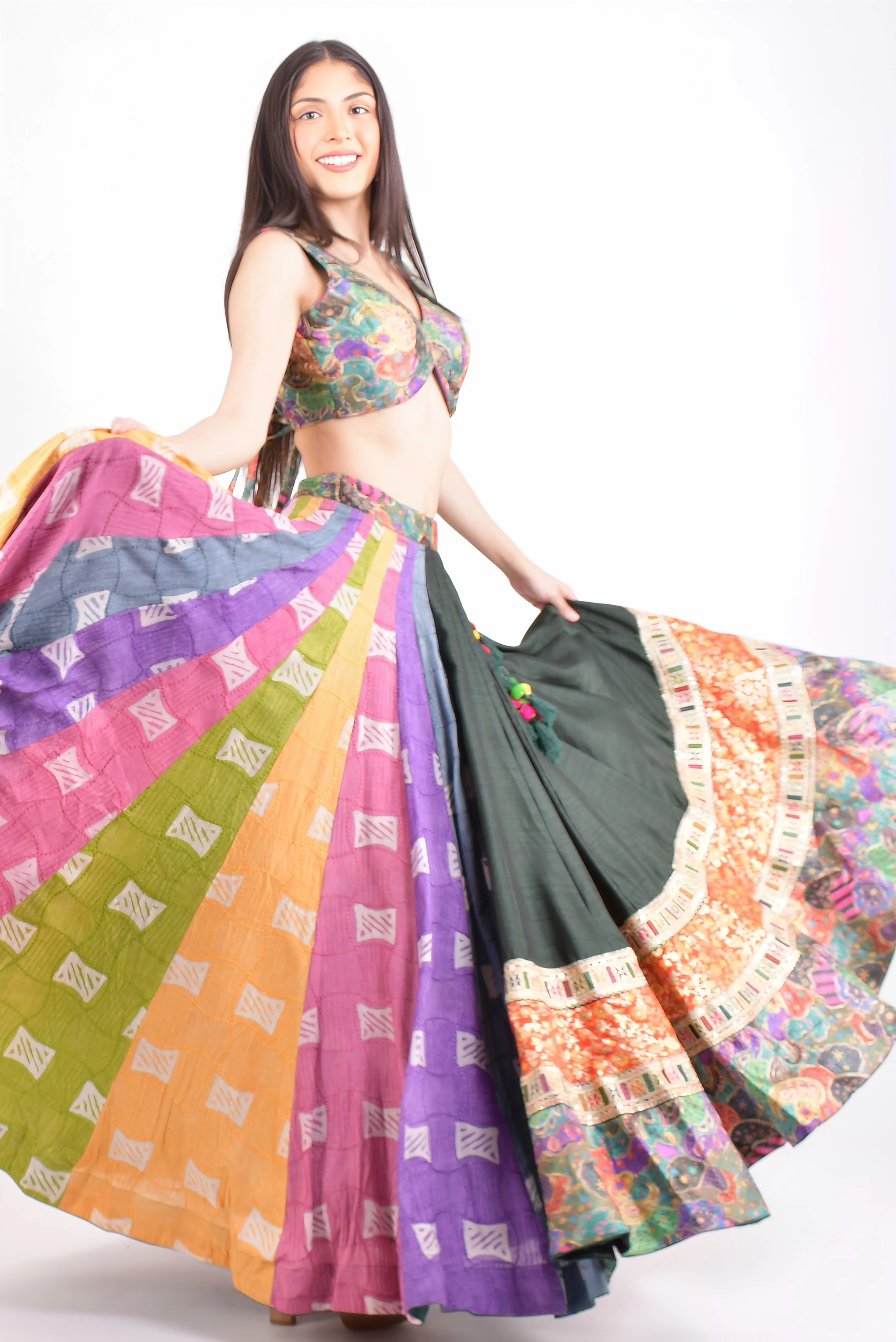 Mul Cotton Full Flare Multi color Chaniya Choli - Image 4
