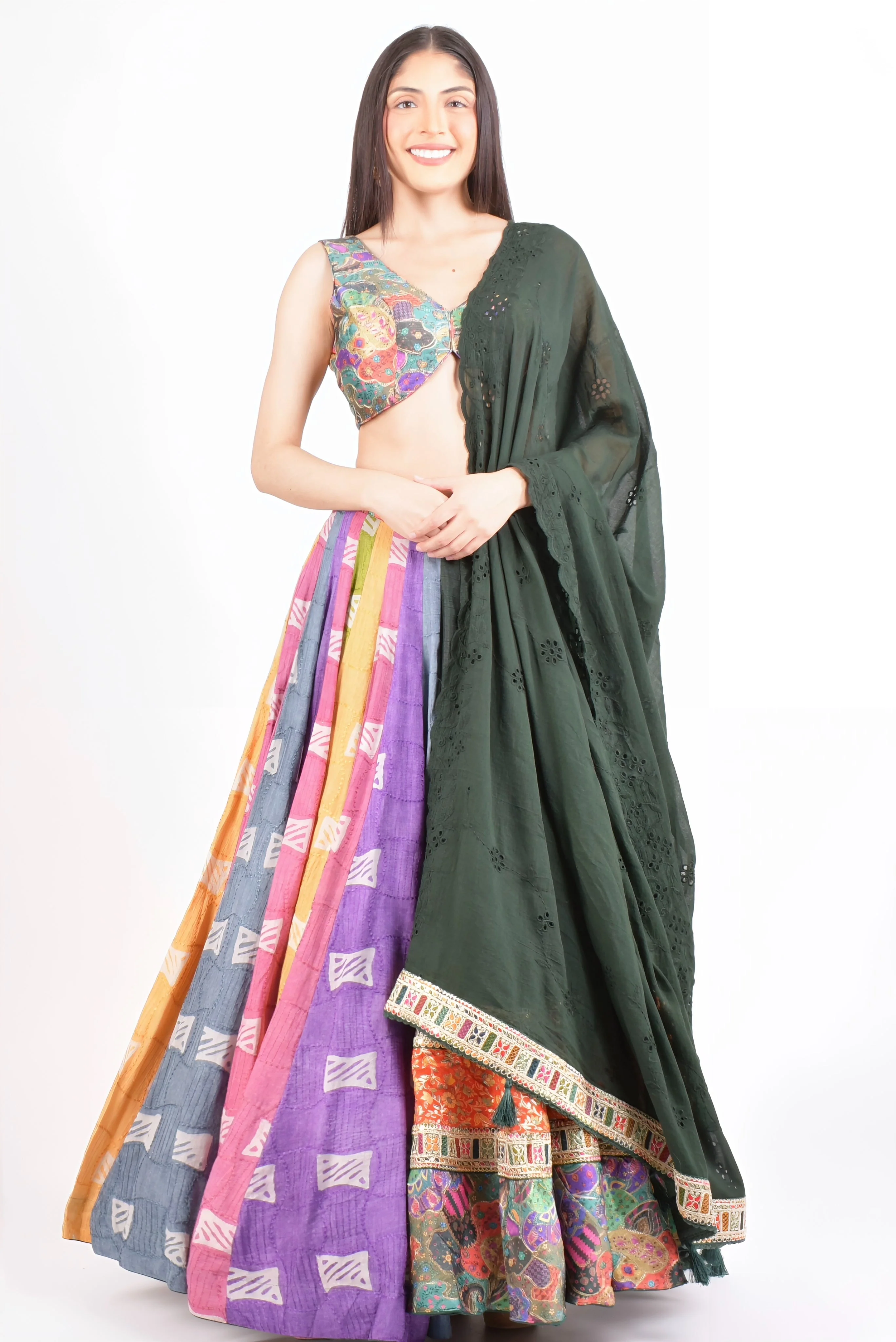 Mul Cotton Full Flare Multi color Chaniya Choli - Image 6