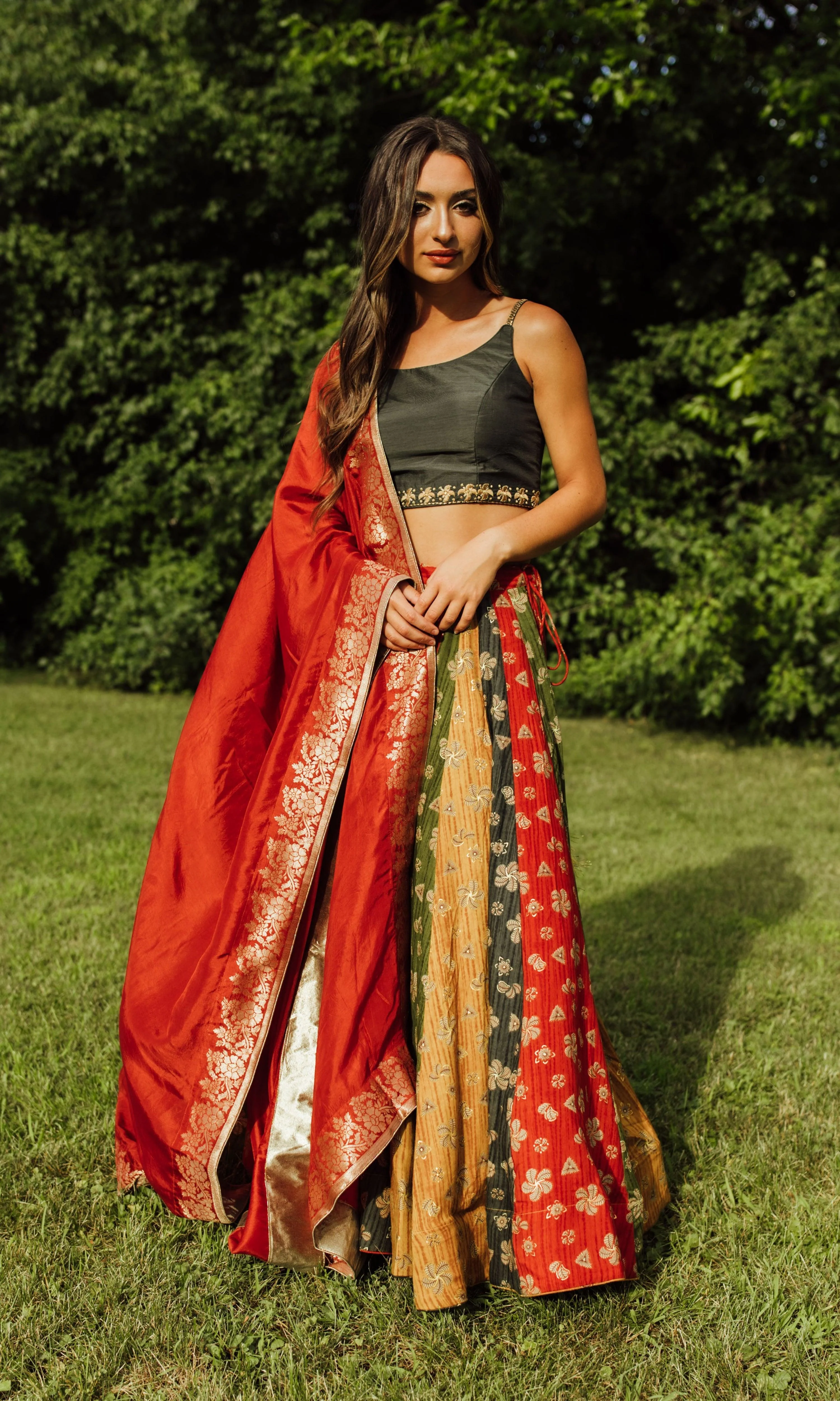 Zelie Silk Print Lehenga Choli - Image 3