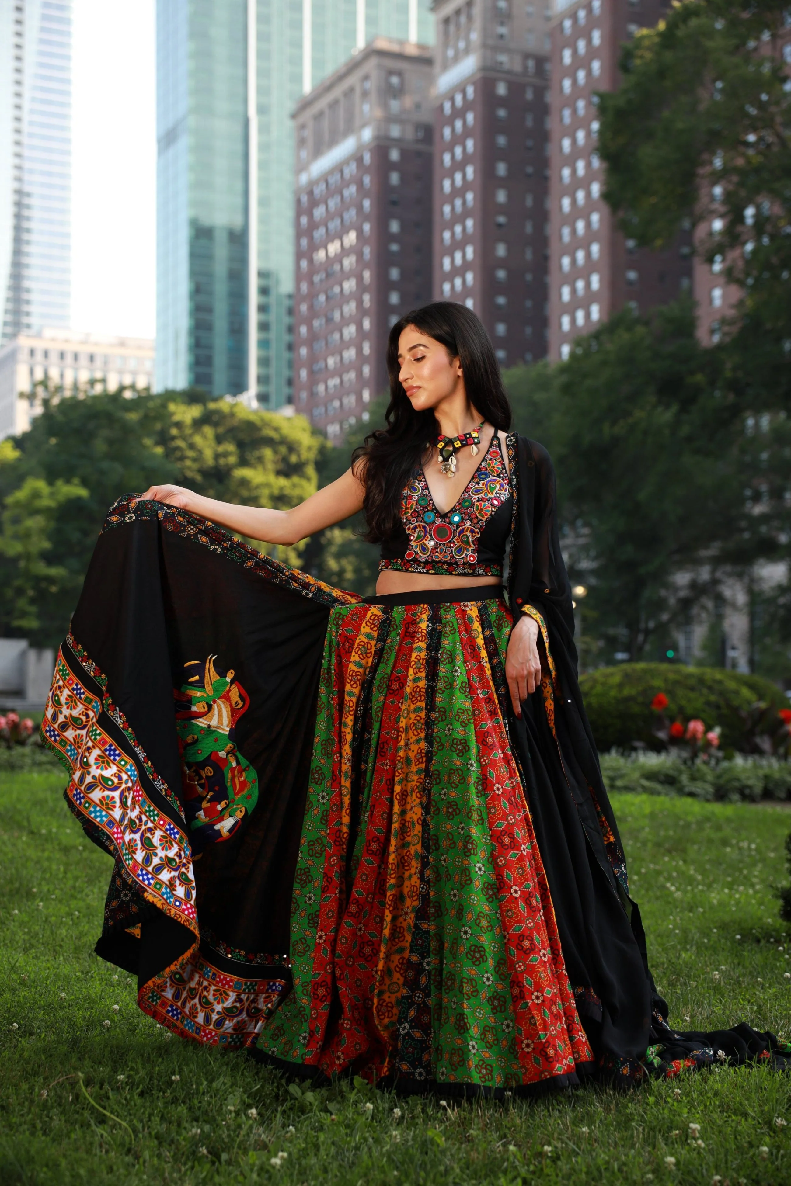 Vibrant Multi-Color Full Flare Chaniya Choli - Image 2