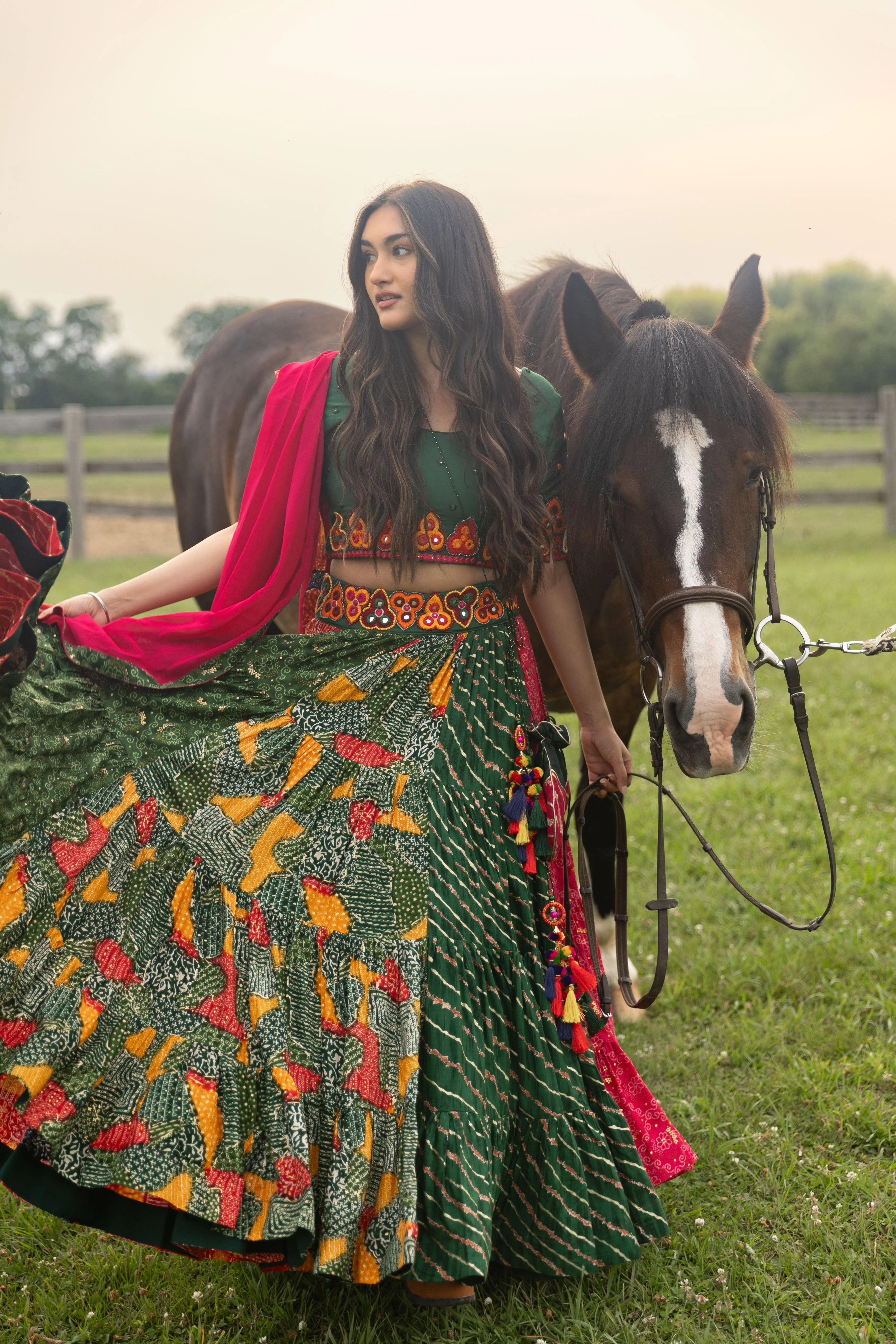 Multicolor Full Flare Chaniya Choli Set