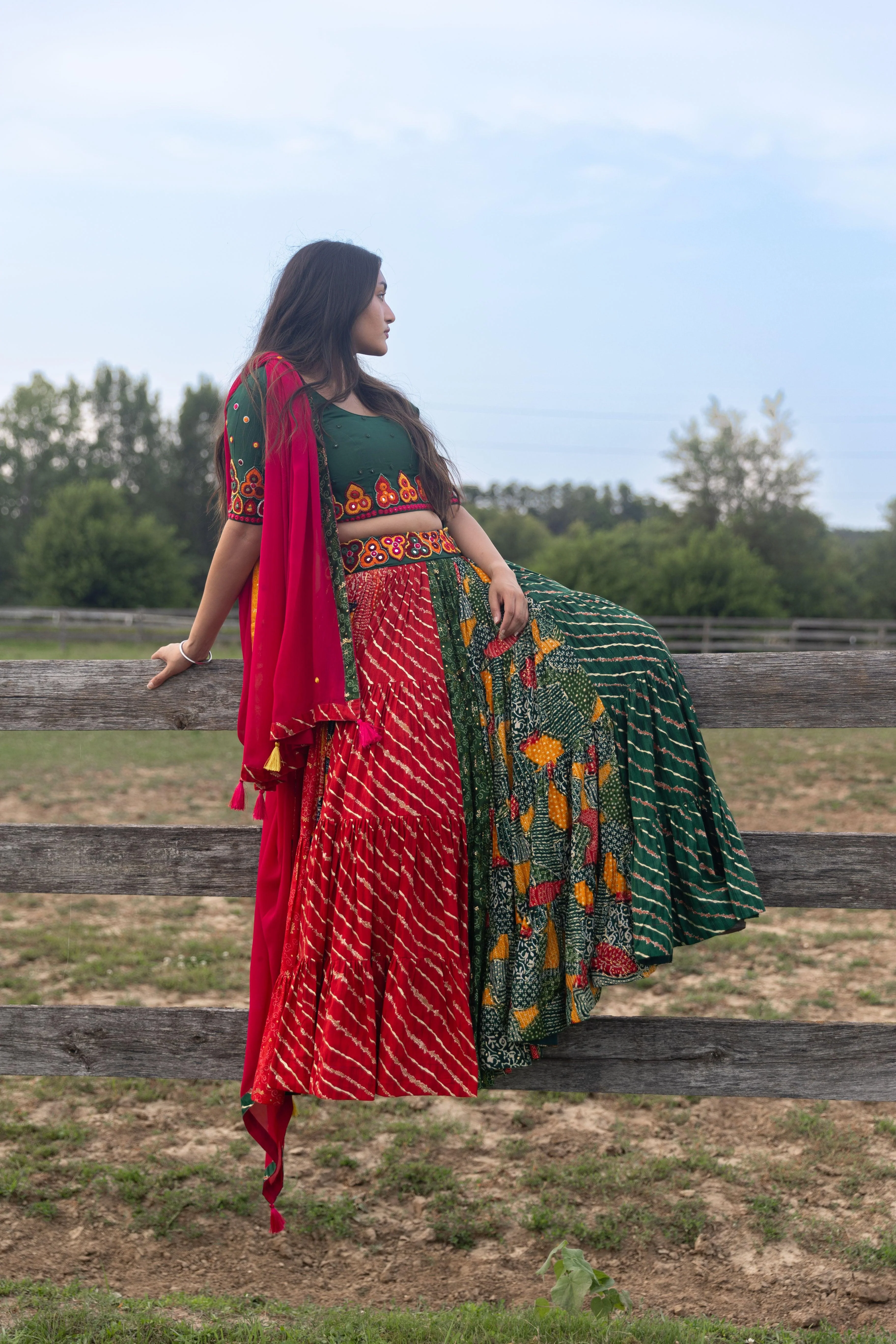 Multicolor Full Flare Chaniya Choli Set - Image 3