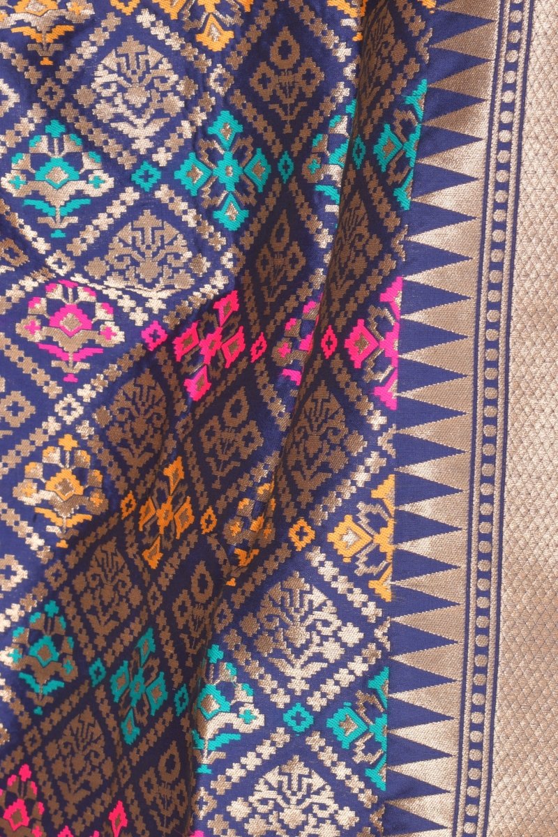 Multicolor Jacquard Dupatta With Tassels - Image 4