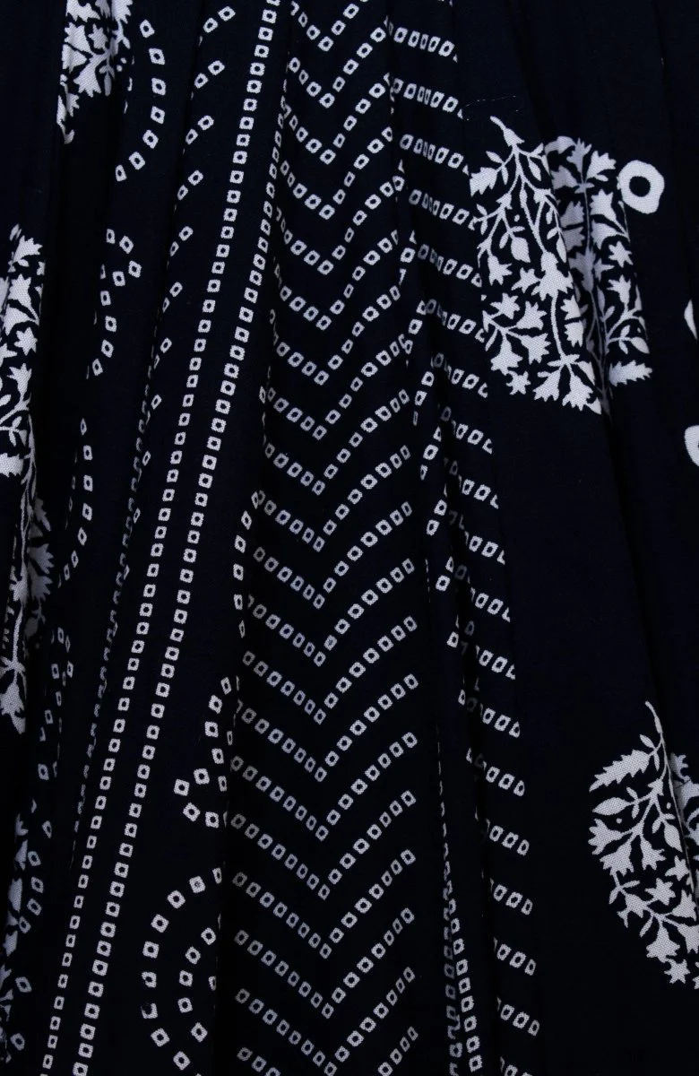 Navy Blue Block Print Full Flare Chaniya Choli for Garba - Image 8