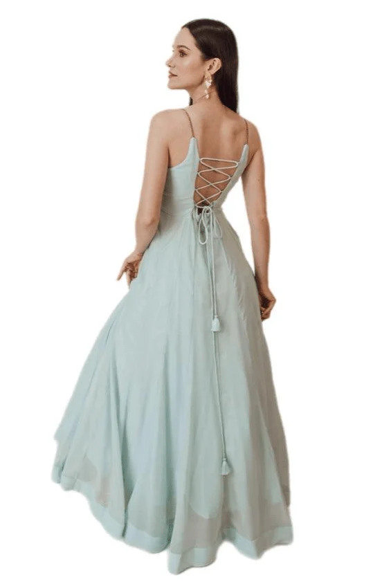 Sky Blue Shimmer Gown - Image 2