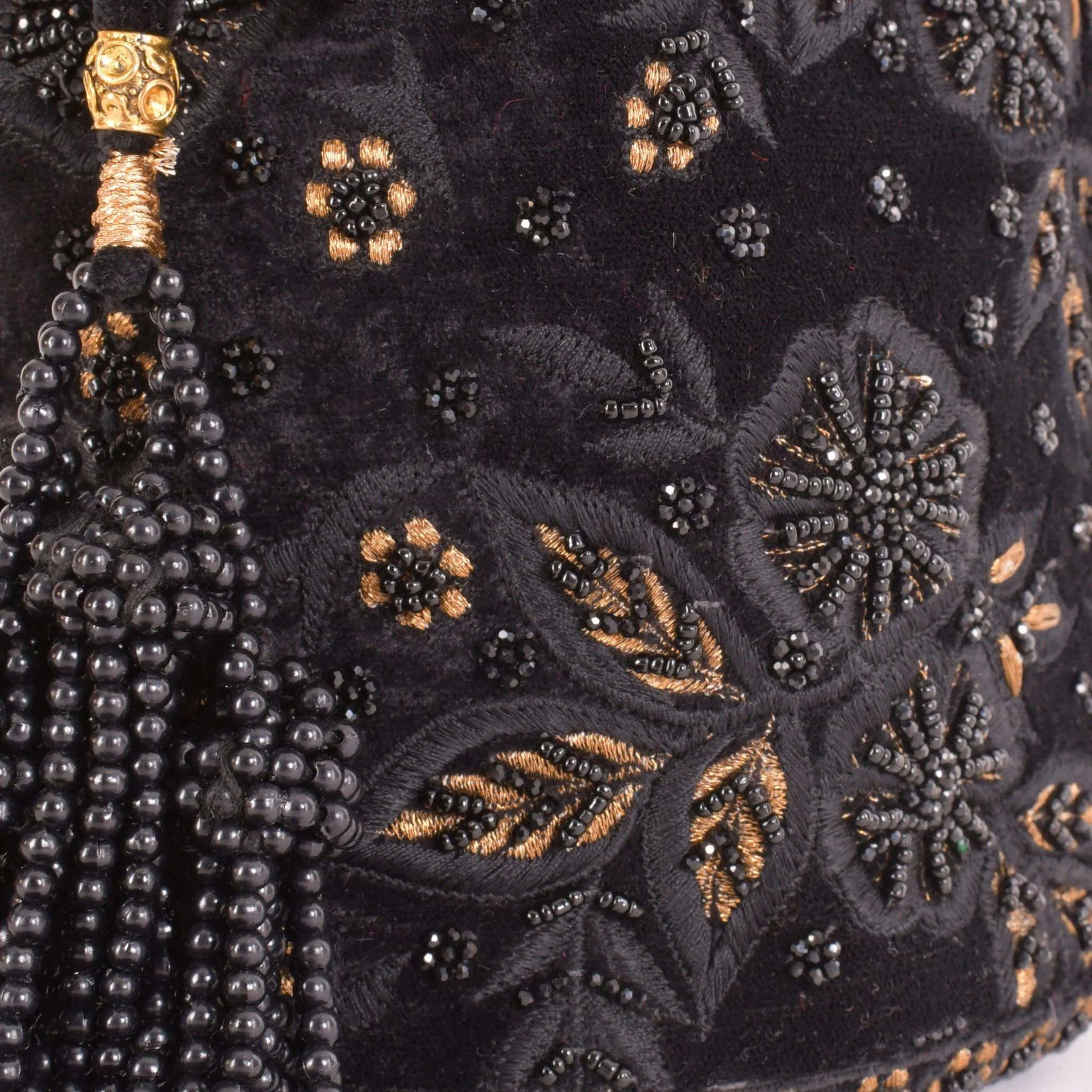 Brielle Black Floral Embroidered Bucket Bag - Image 4