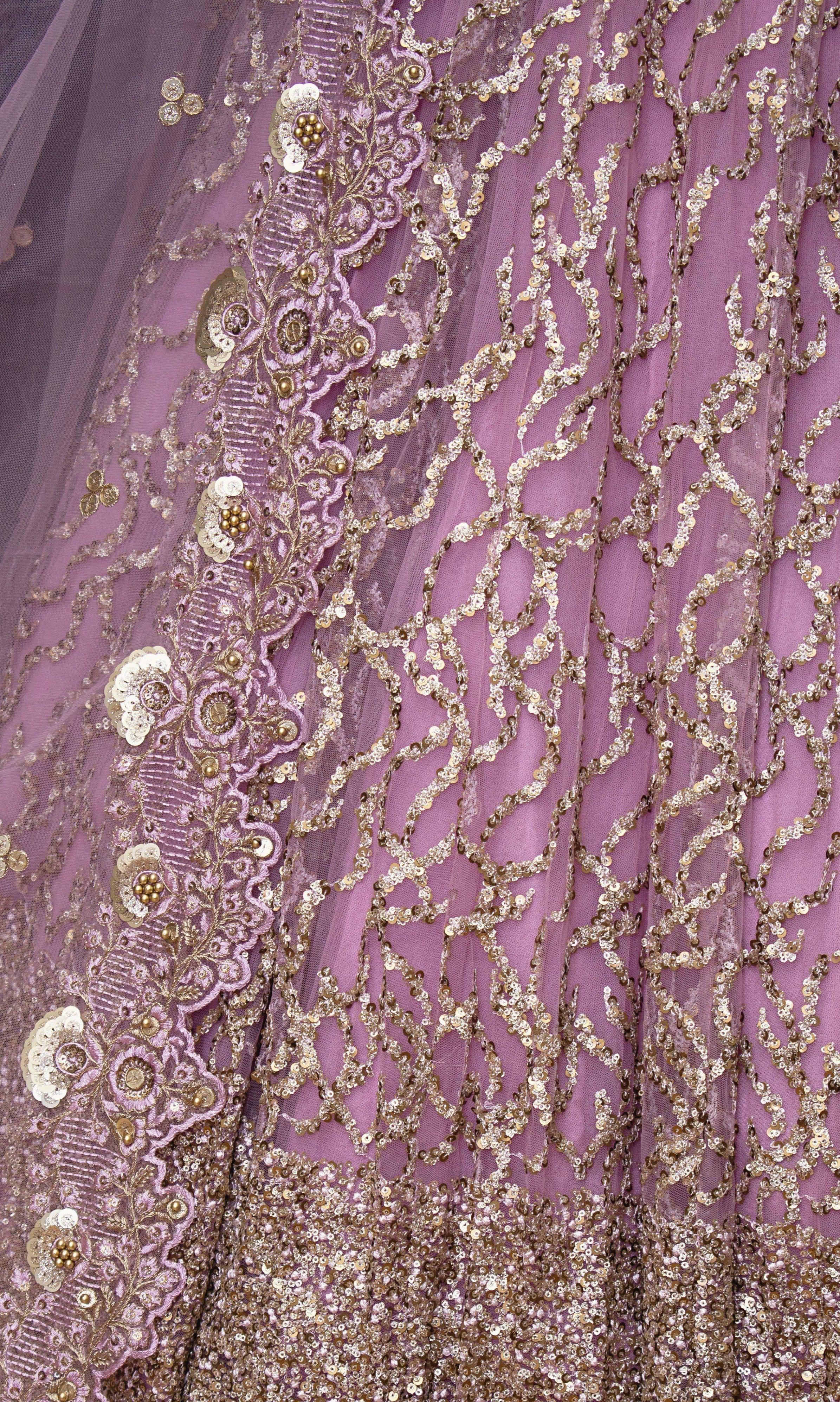 Pink Sequins Lehenga Choli — Lightweight Net & Silk Wedding Wear USA - Image 8