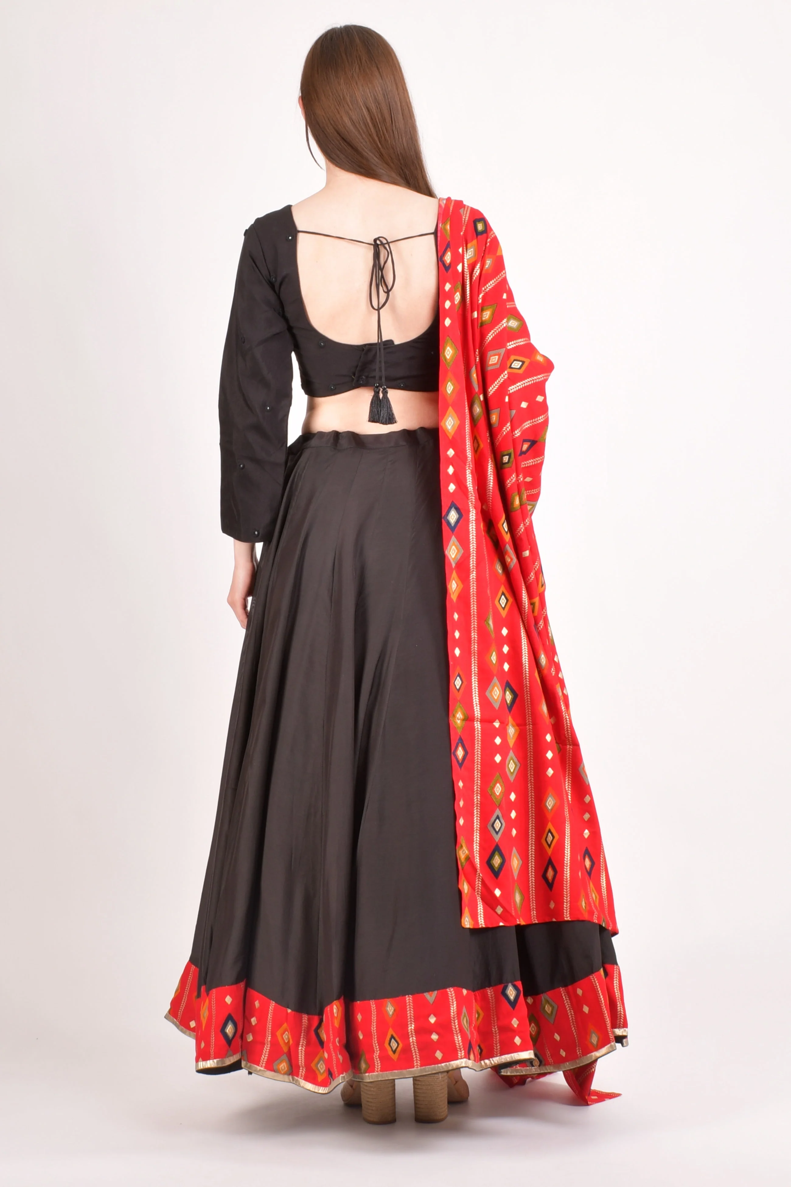 Red and Black Chaniya choli - Image 2