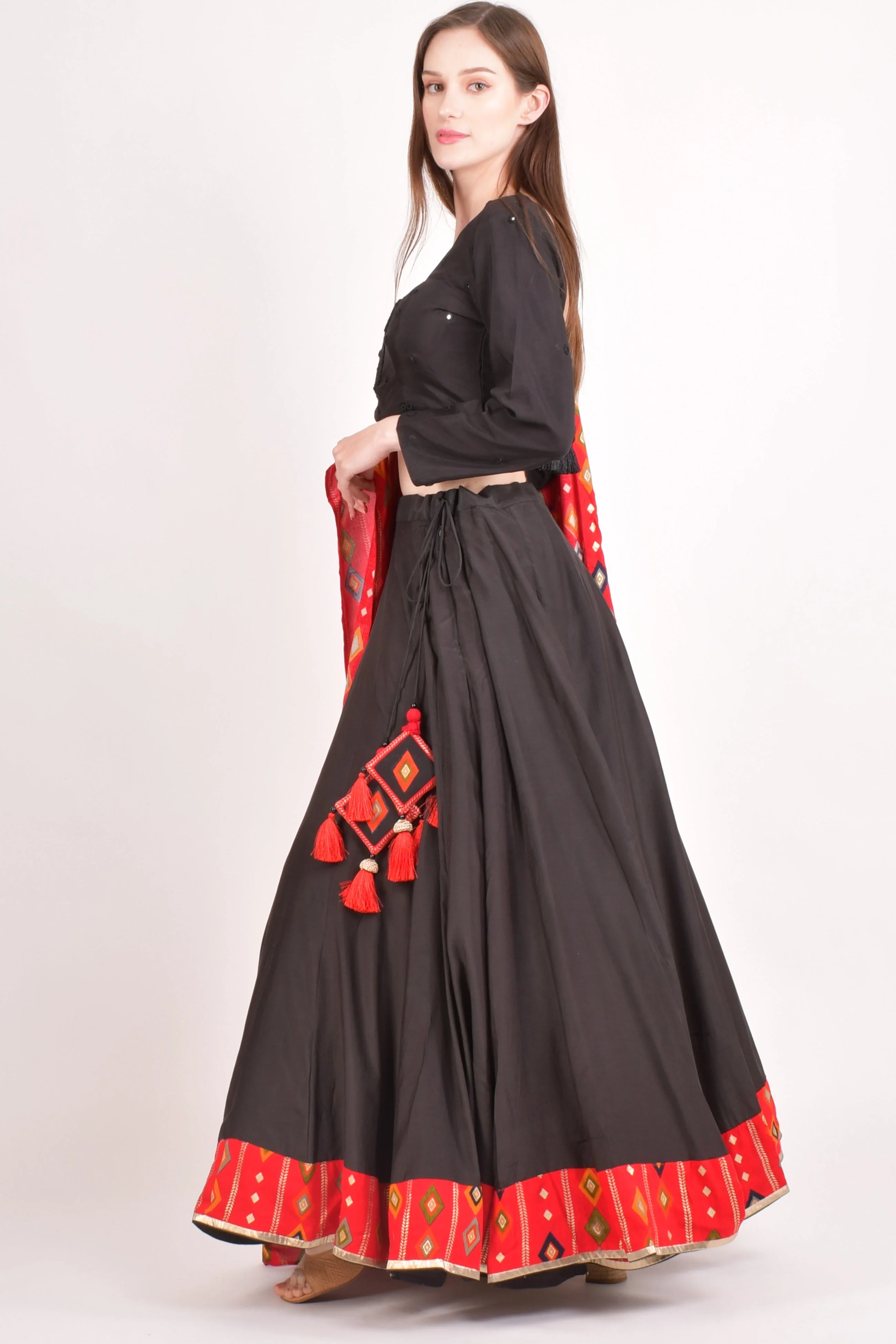 Red and Black Chaniya choli - Image 5