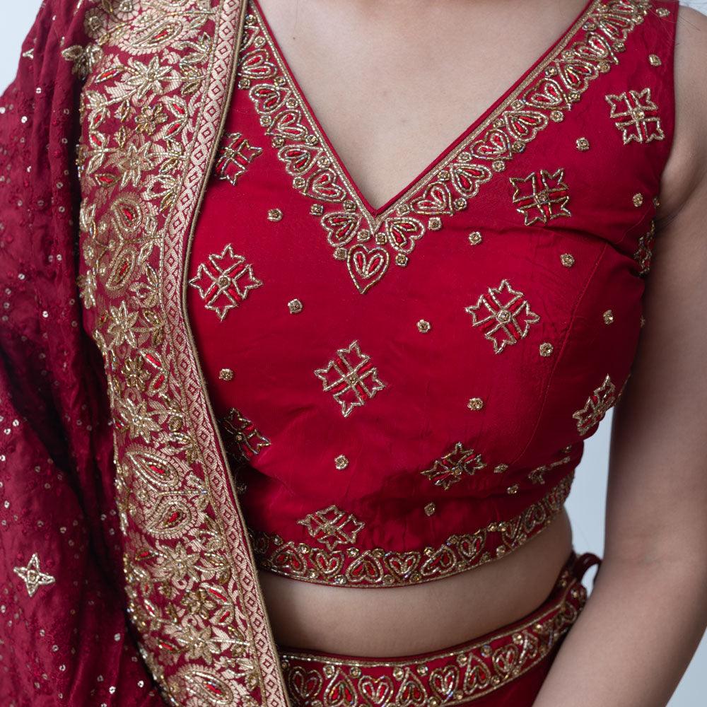 Red Lehenga Choli - Image 5