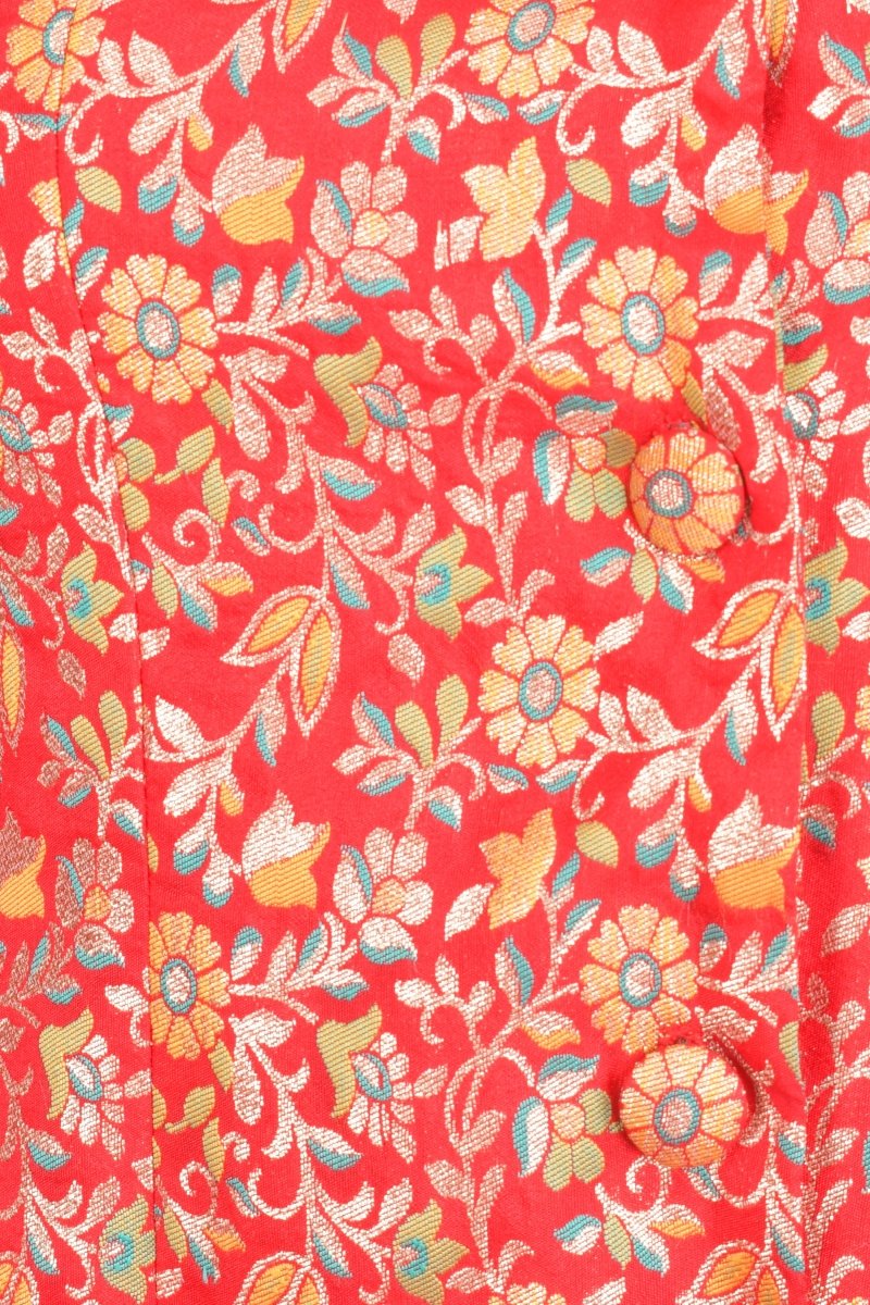 Red Silk Jacquard Blazer Dress - Image 5