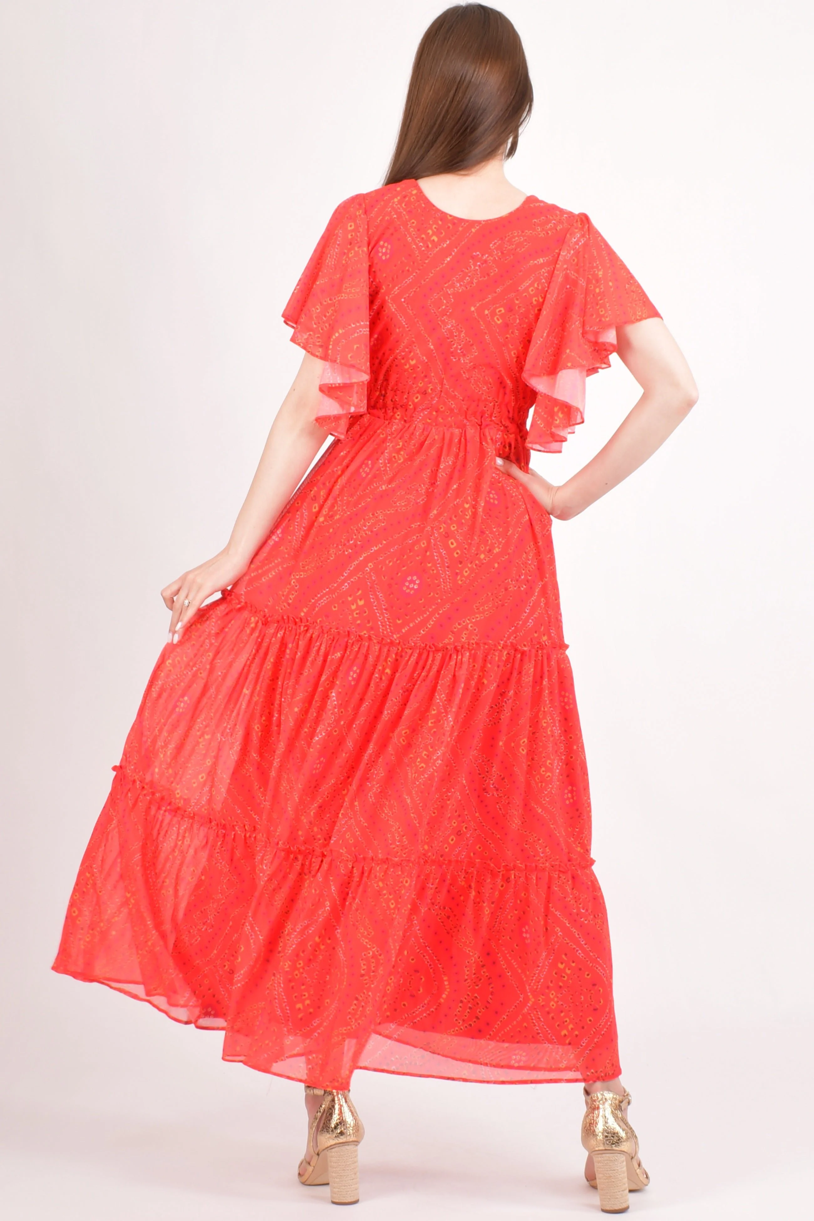 Red Tiered Maxi Dress - Image 2