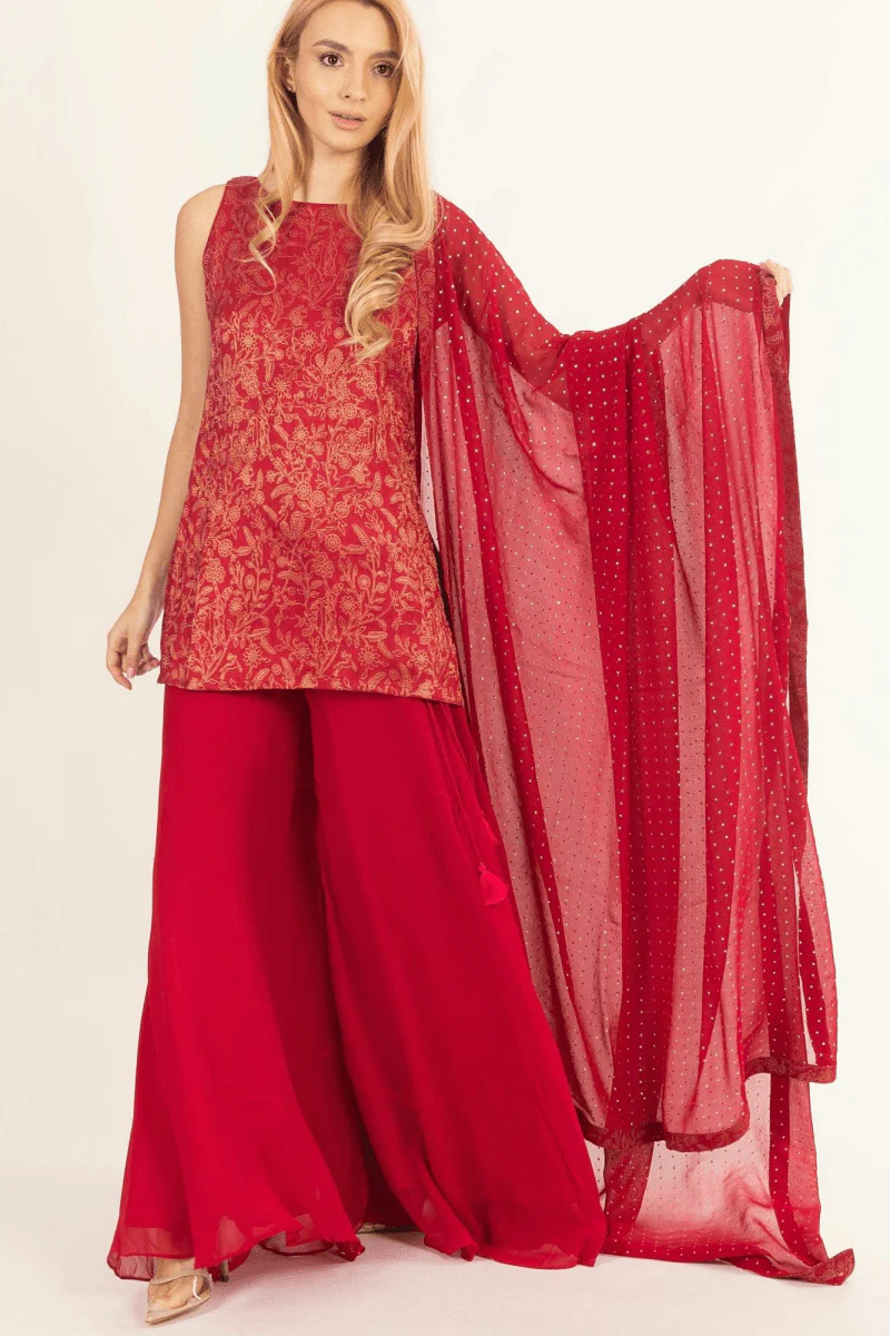 Rosavelle Red Salwar Kameez Set - Image 4