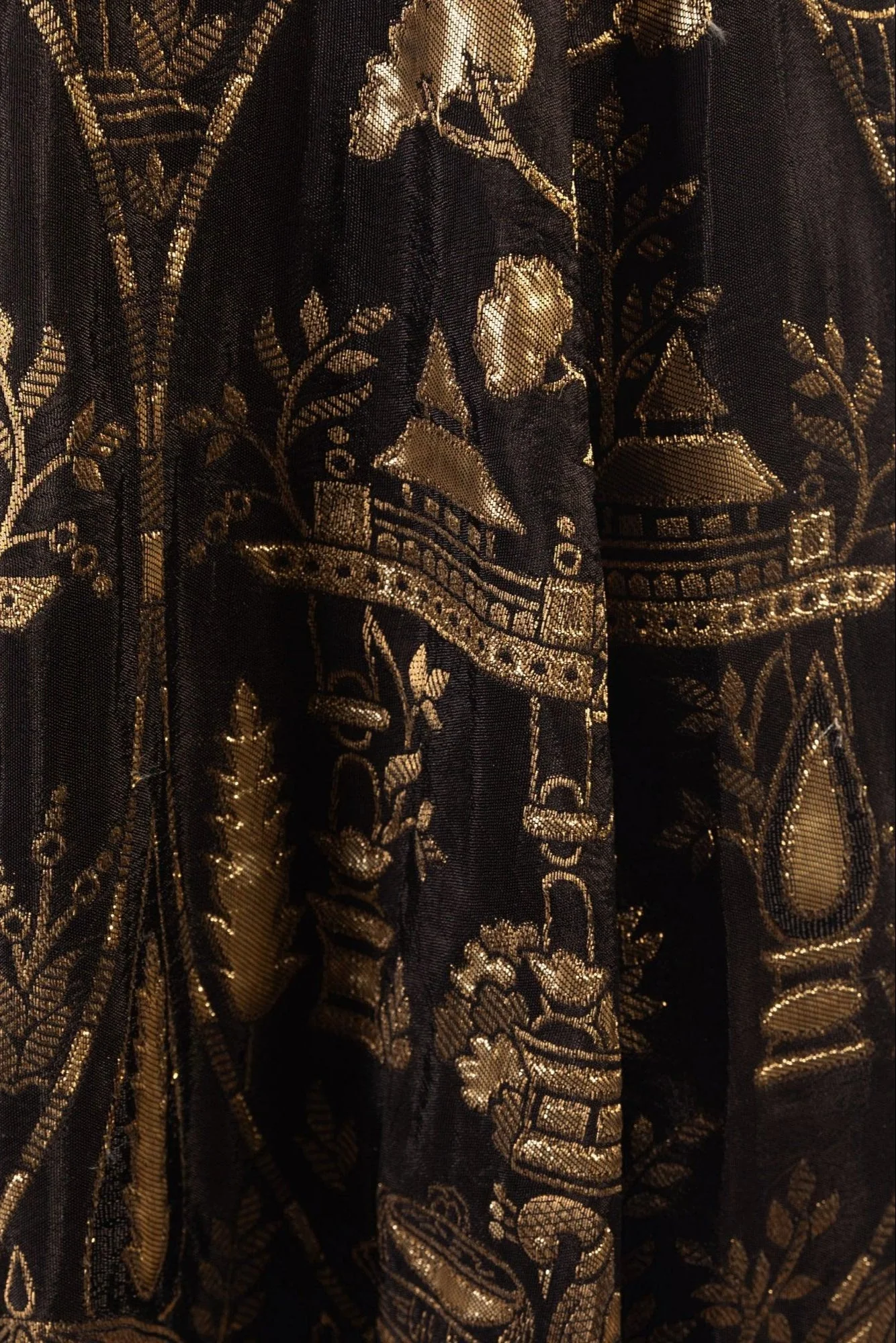 Black Midi Dress with Hand Embroidered Neckline - Image 7