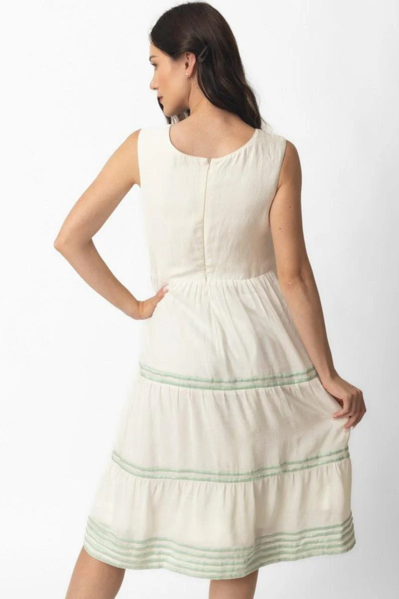 White Midi Dress with Embroidery - Image 5