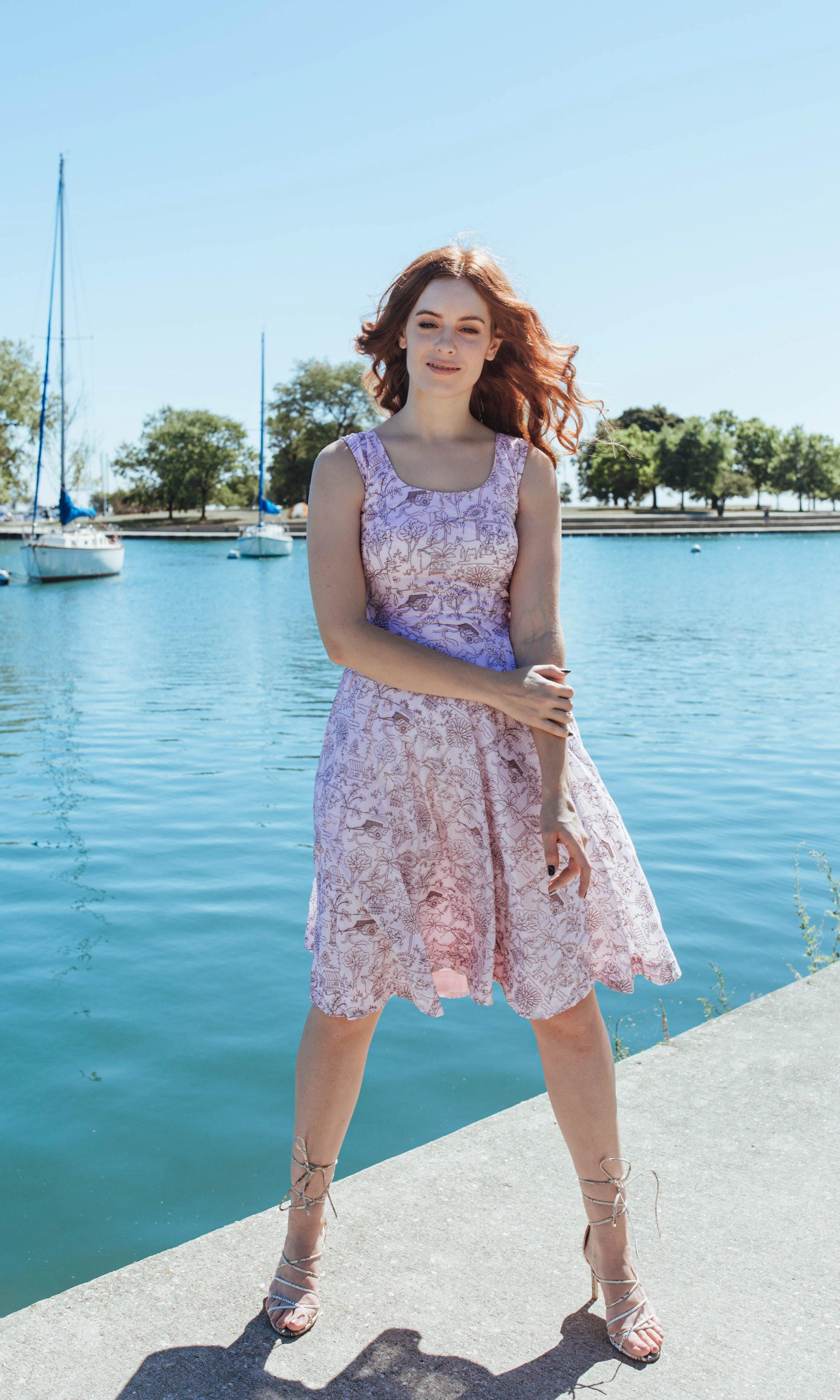 Pink Midi Dress with Embroidery - Image 3