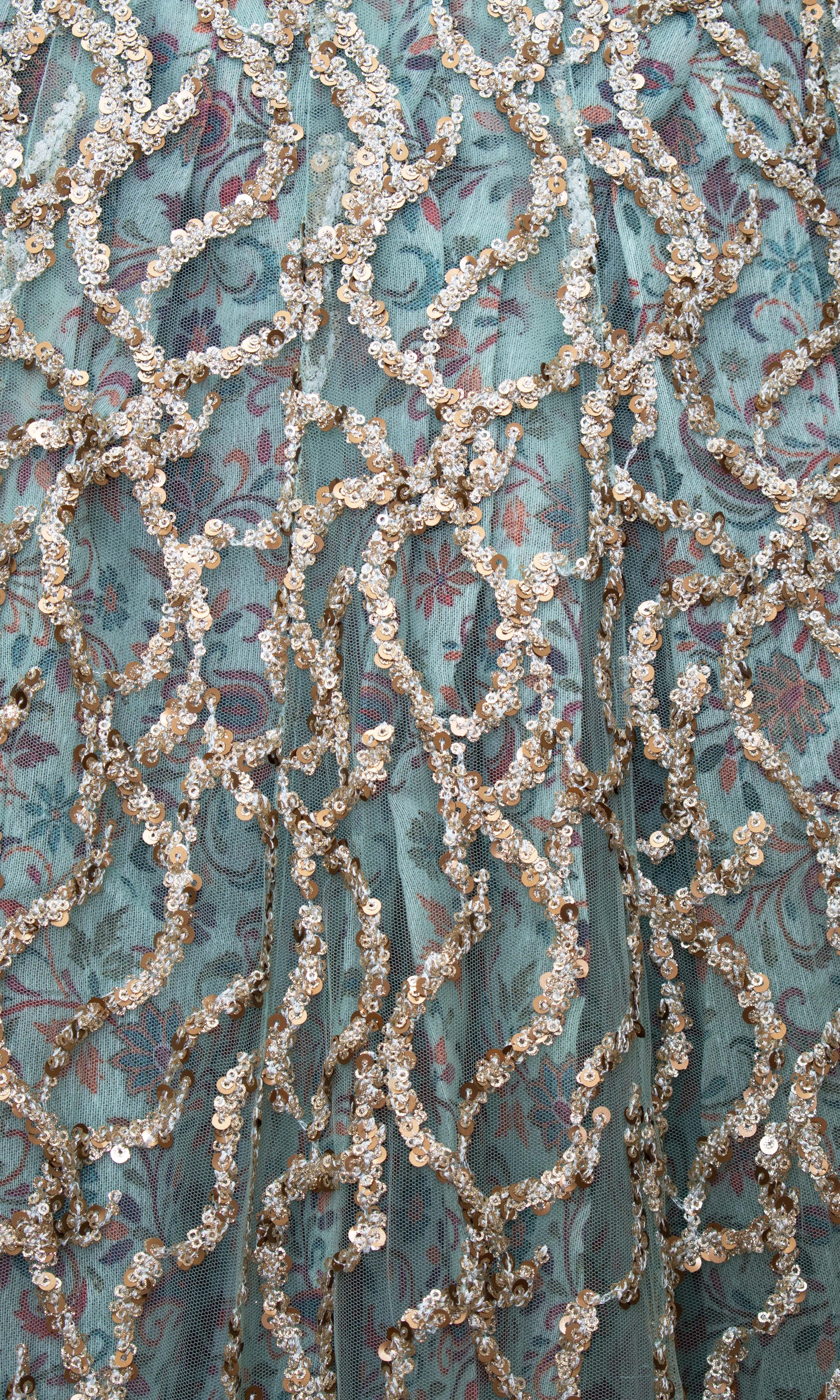 Sage Green Sequins Lehenga Choli with Sequins Embroidery - Image 4