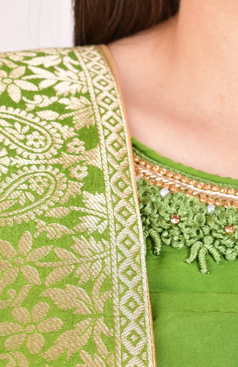 Shaded Green Lehenga Choli for Wedding and Festive Event - Image 3