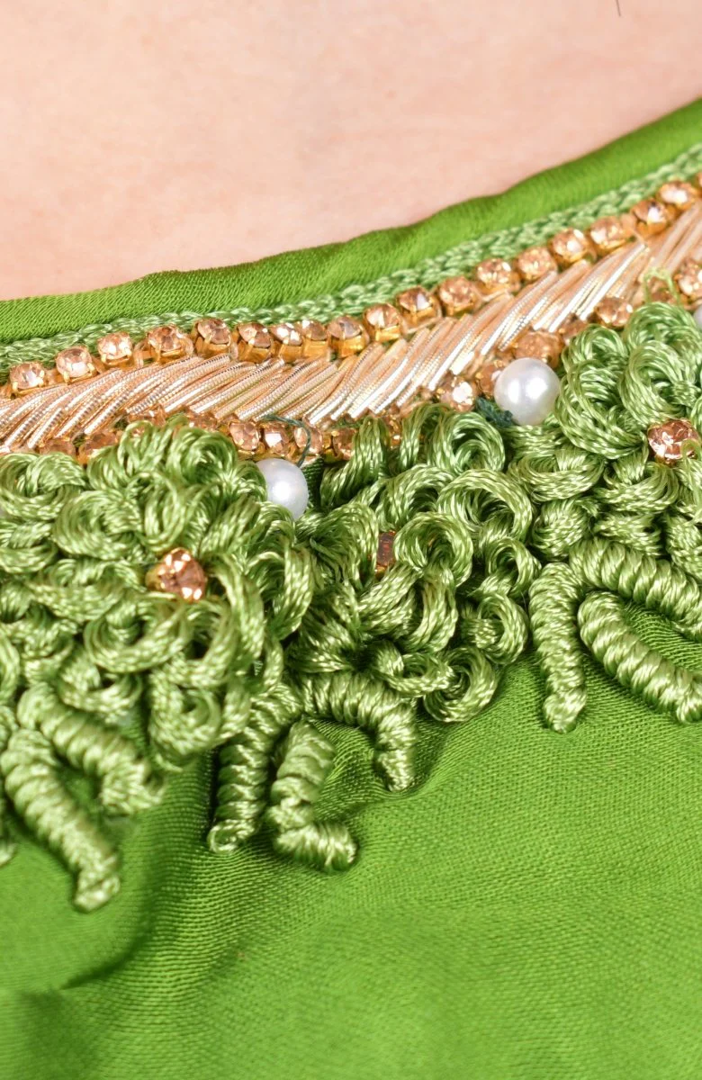 Shaded Green Lehenga Choli for Wedding and Festive Event - Image 7