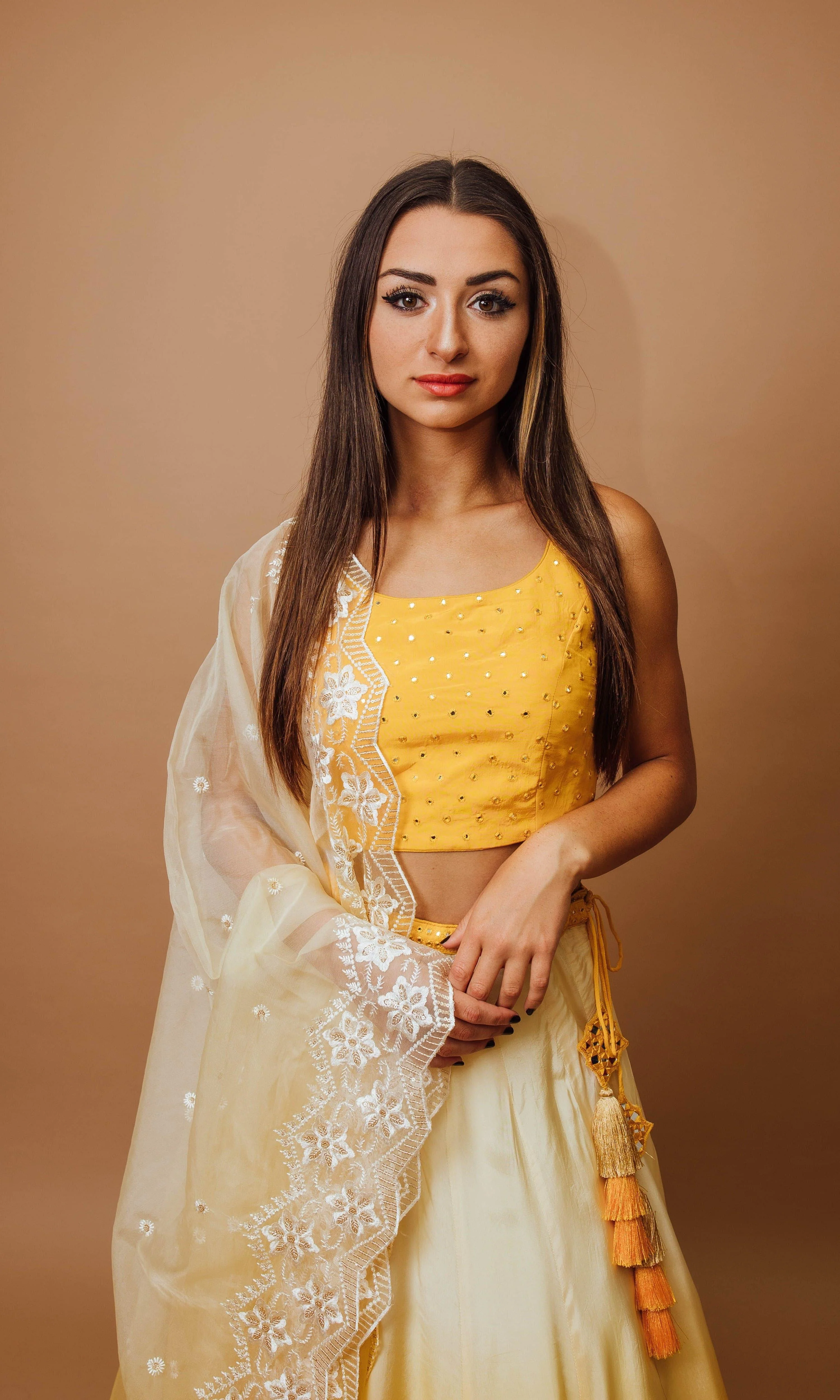 Yellow Shaded Lehenga Choli Set - Image 3