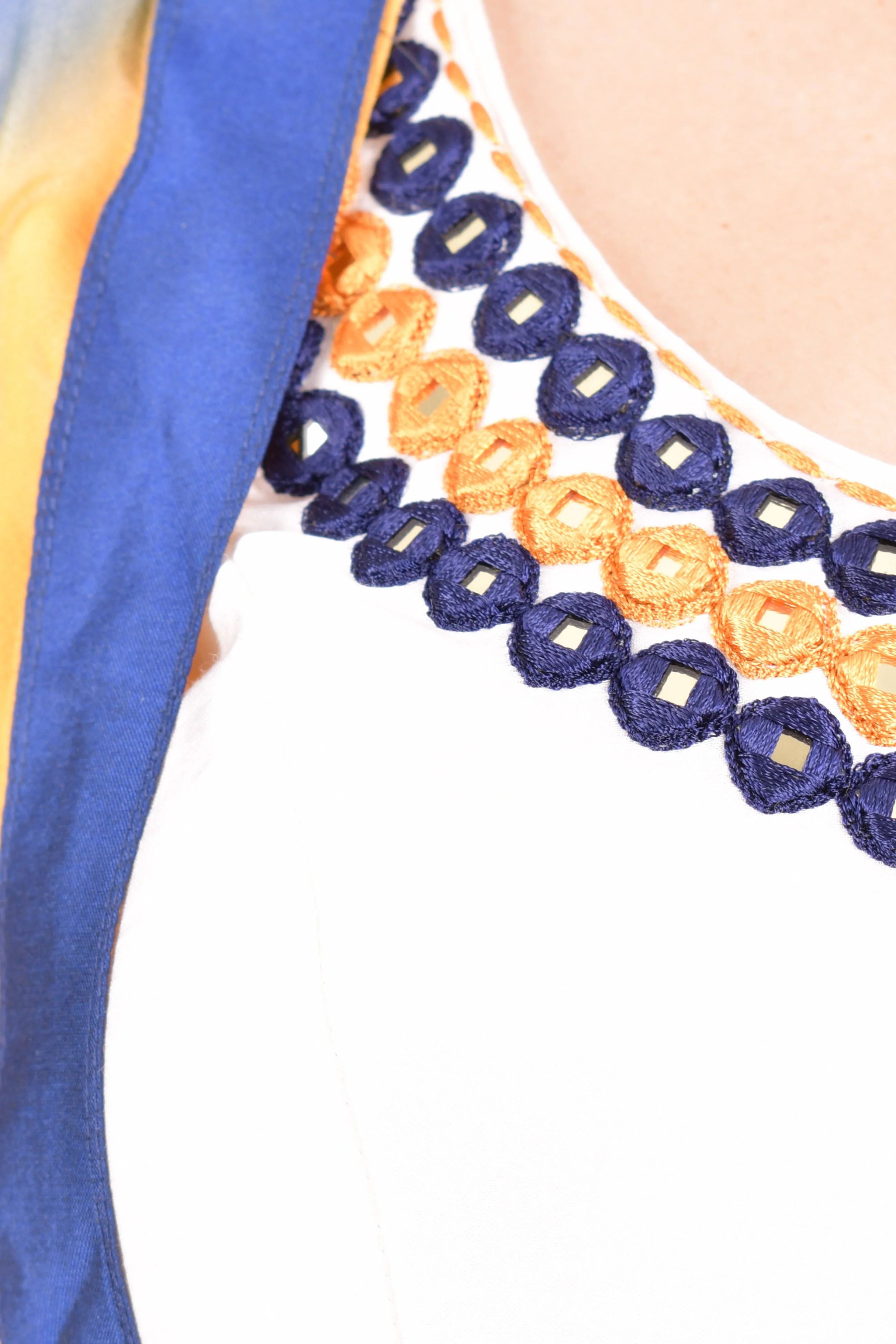 White and Blue Soft Silk Lehenga Choli With Dupatta - Image 3
