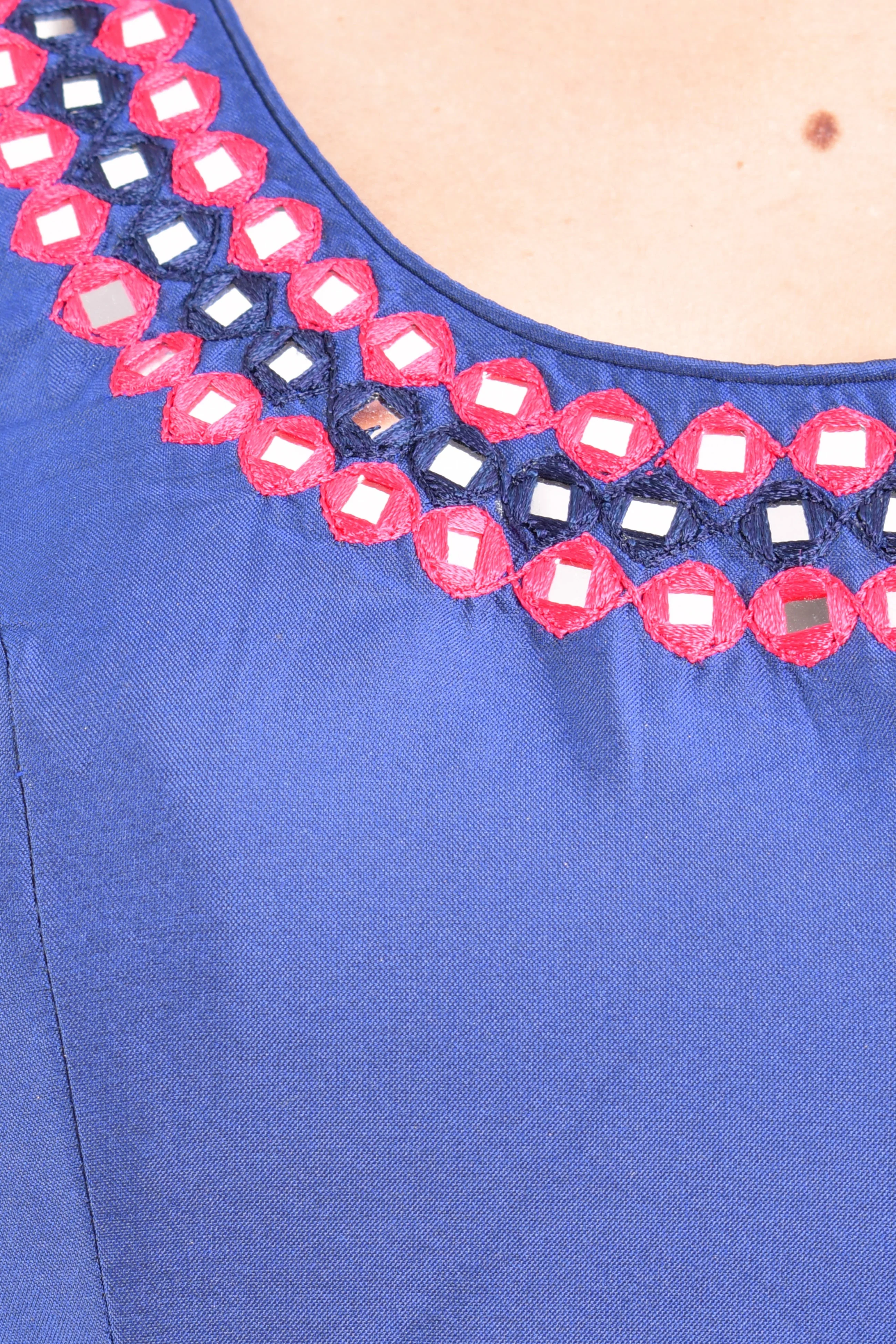 Blue and Yellow Soft Silk Lehenga Choli Set with Shaded Dupatta - Image 6