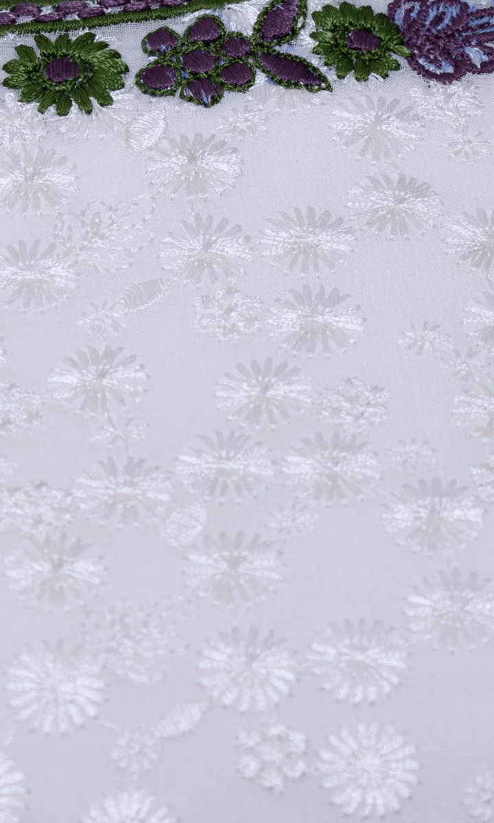 White Top with All-Over Self-Thread Embroidery - Image 3