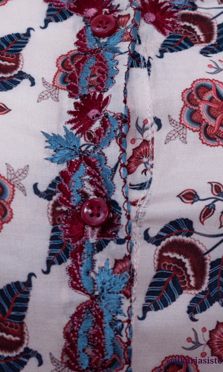 Tan Top with Floral Embroidery - Image 3
