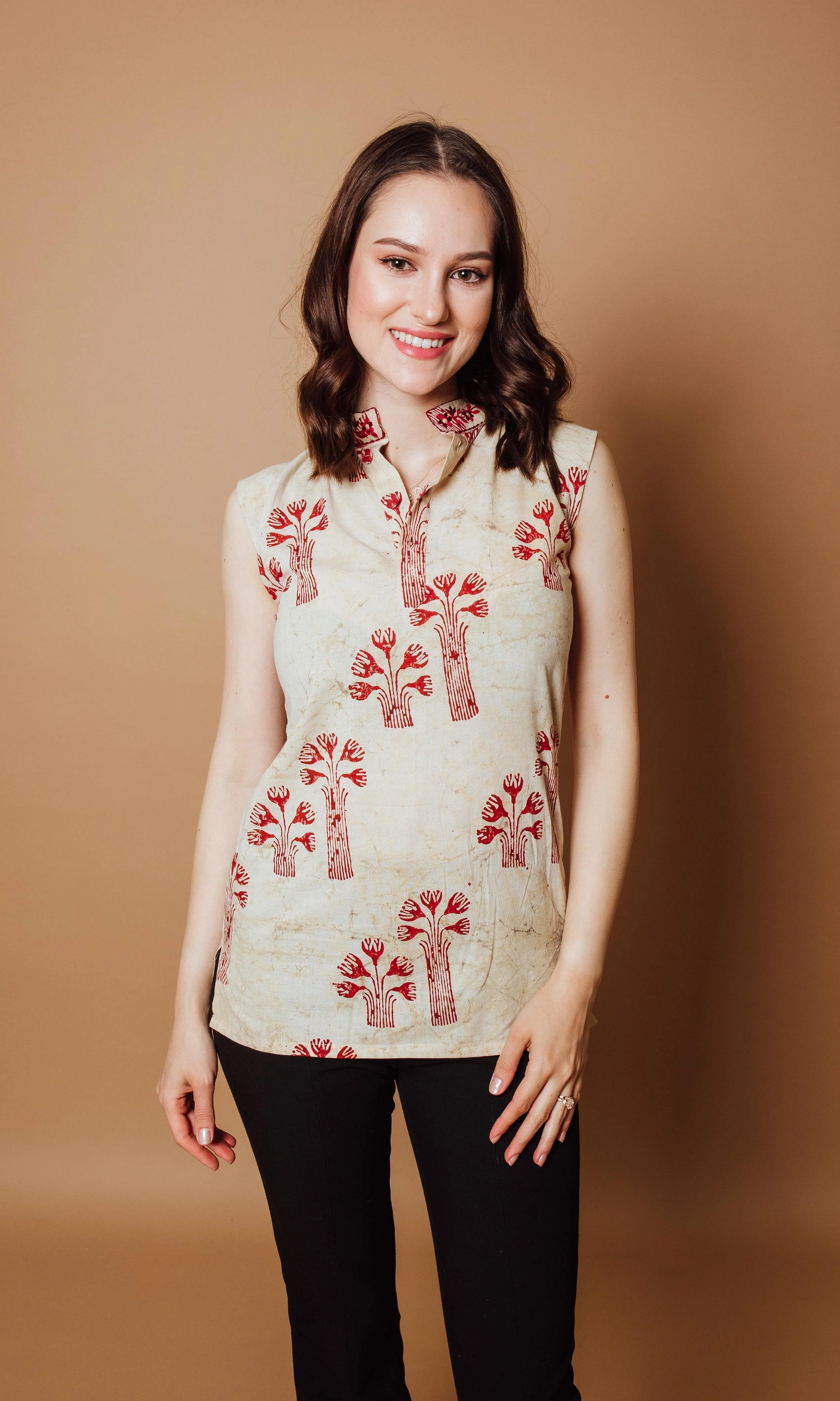 Cotton Top with Hand Block