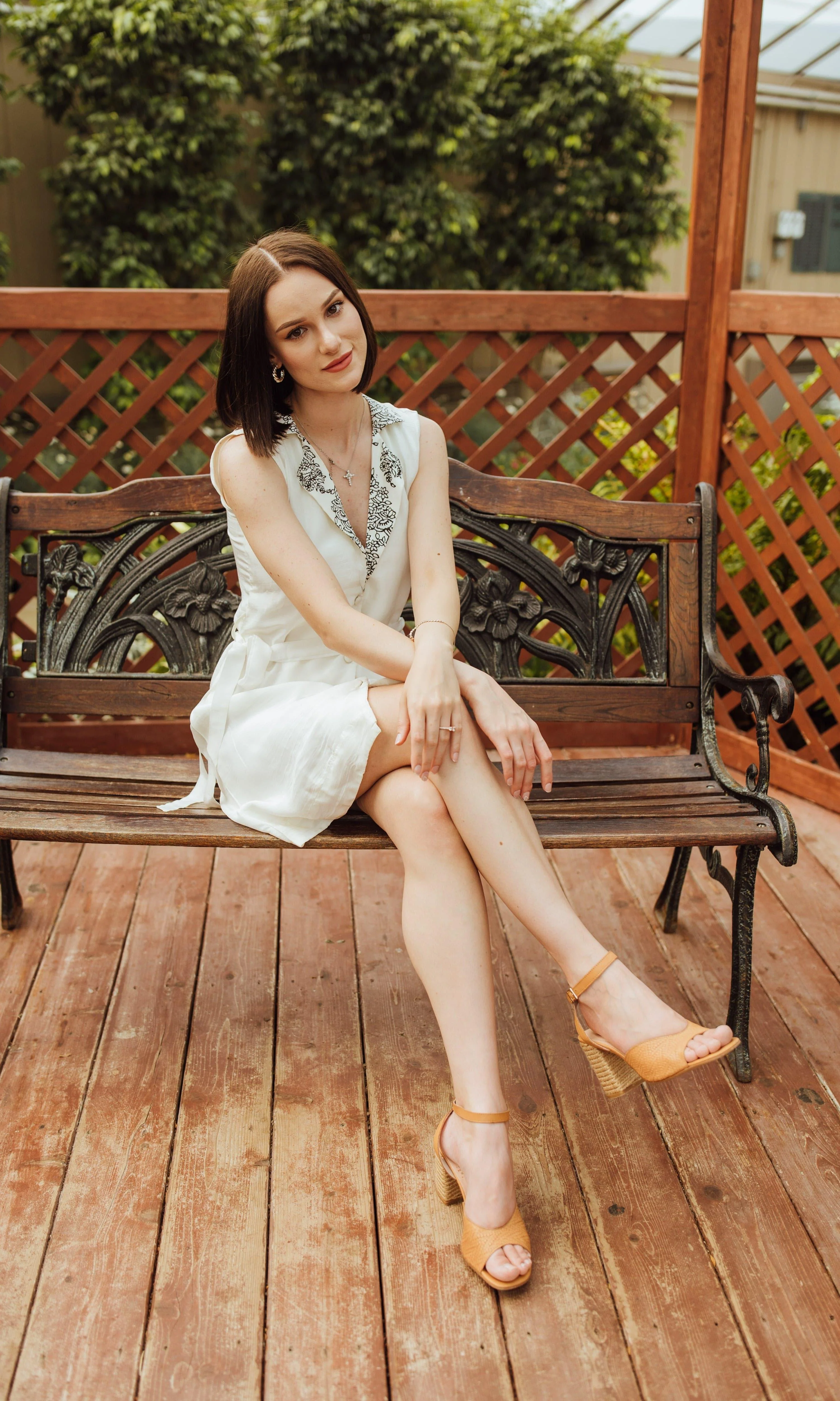 White Mini Dress with Block Print - Image 3