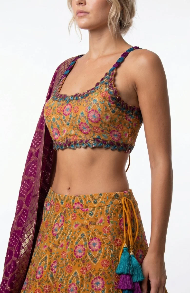 Yellow Lehenga Choli Set - Image 3
