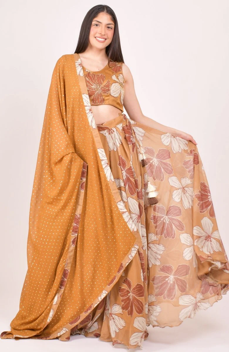 Yellow Zardoshi & Stone Embroidered Lehenga Choli